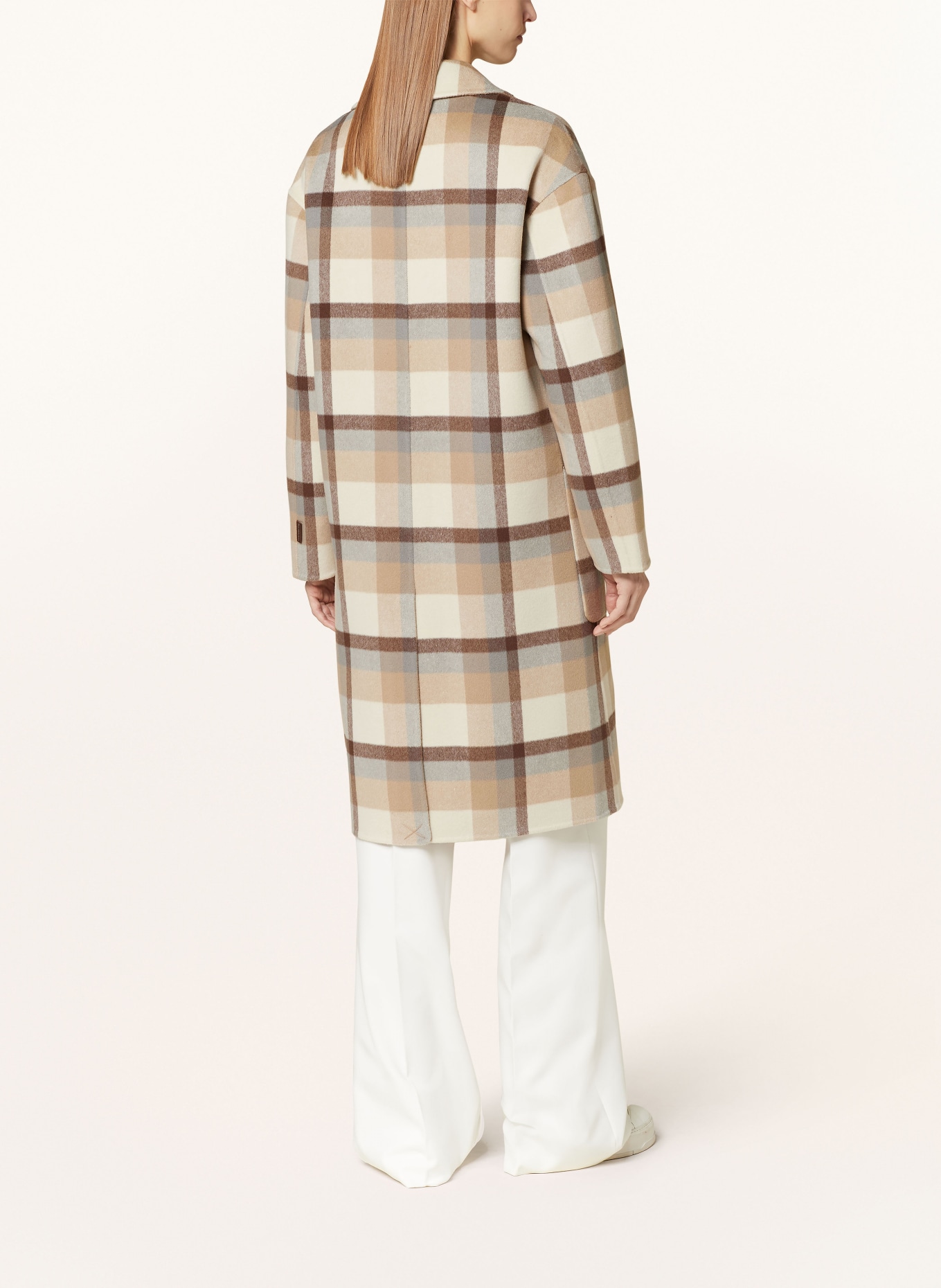 Weekday long wool check coat cheap