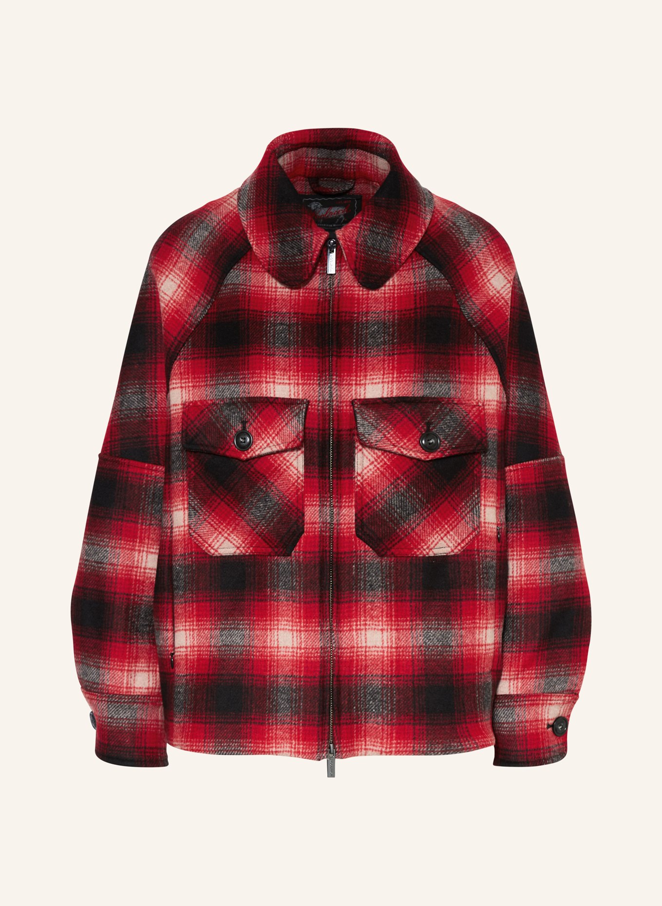WOOLRICH Overjacket kolor czerwony czarny bia y