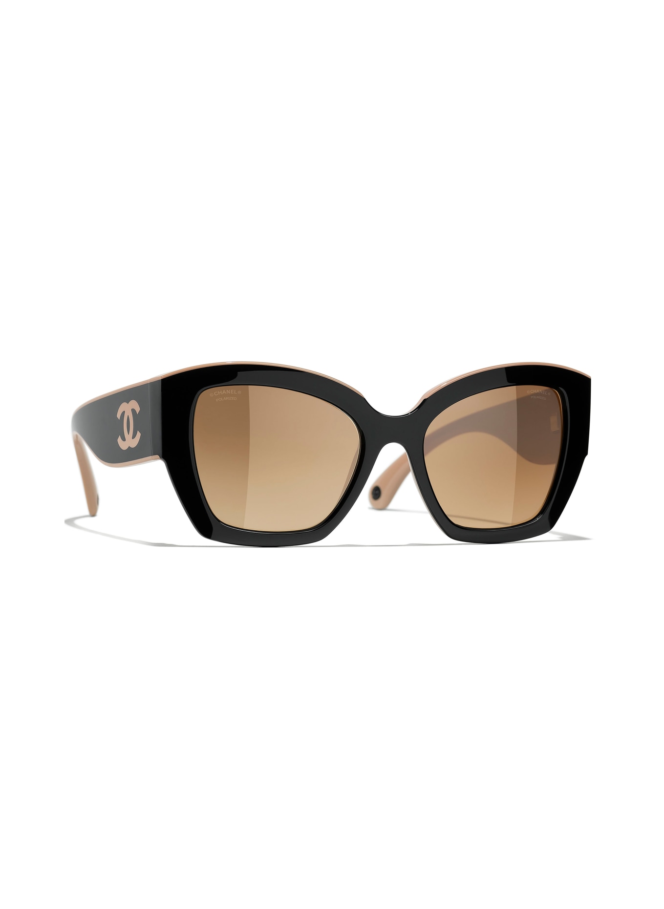 CHANEL Butterfly style sunglasses, Color: C534M2 - BLACK/ BROWN POLARIZED (Image 1)