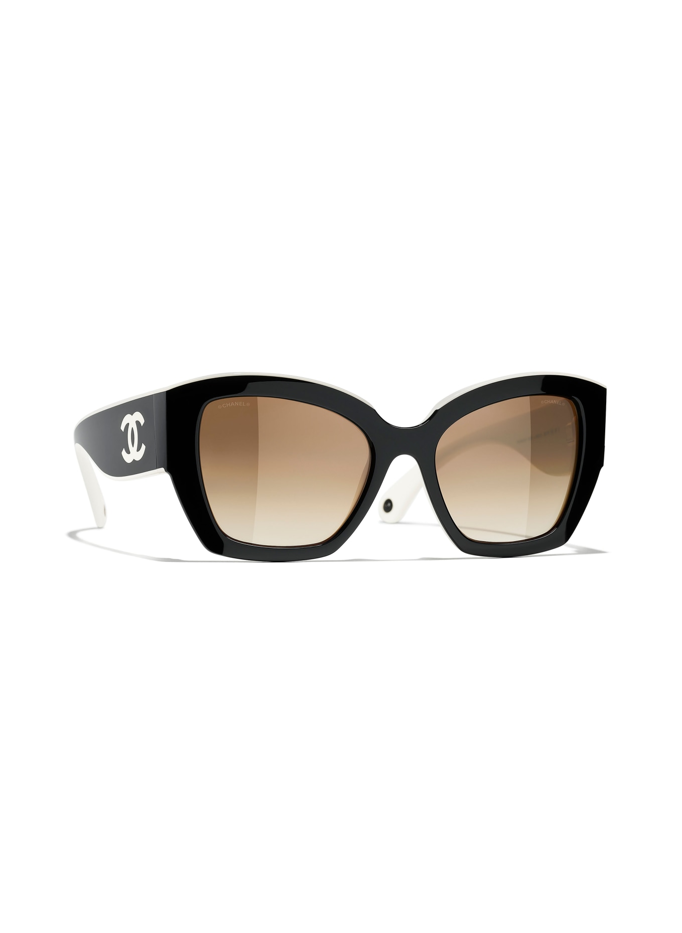 CHANEL Schmetterlingsförmige Sonnenbrille: 165651 - SCHWARZ/ BRAUN VERLAUF