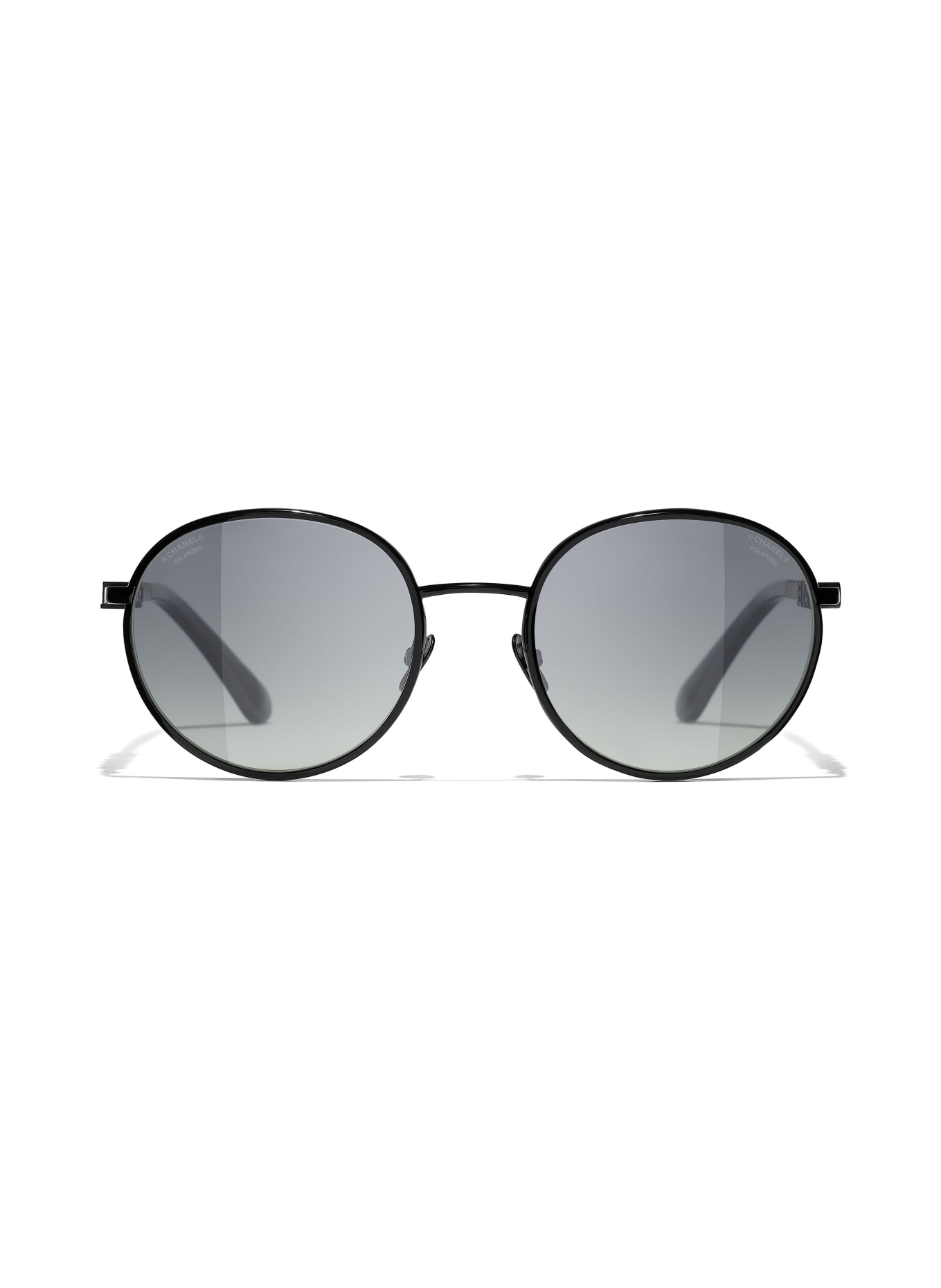CHANEL Runde Sonnenbrille: C126S8 - SCHWARZ/ GRAU POLARISIERT