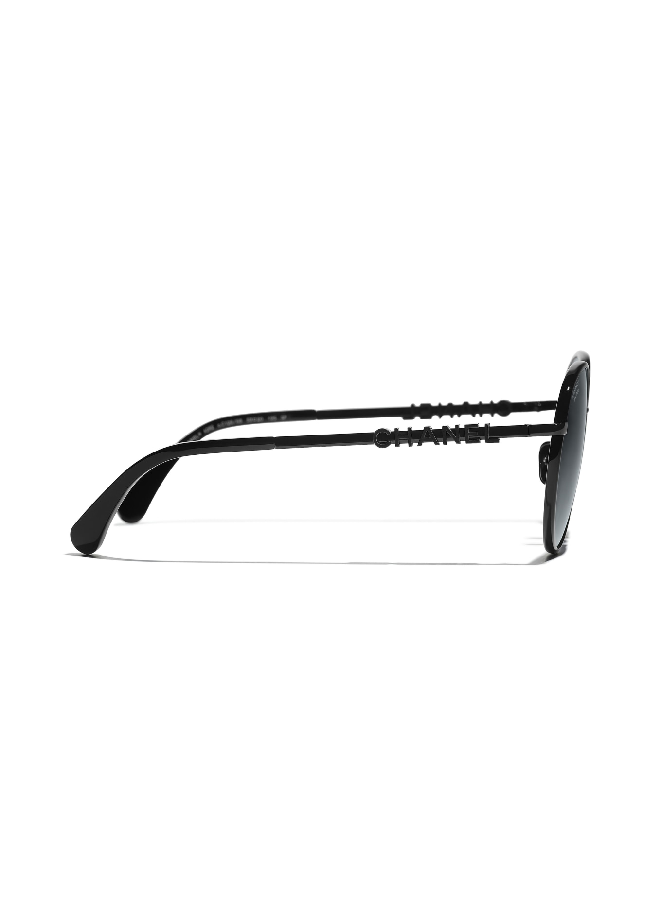 CHANEL Runde Sonnenbrille: C126S8 - SCHWARZ/ GRAU POLARISIERT
