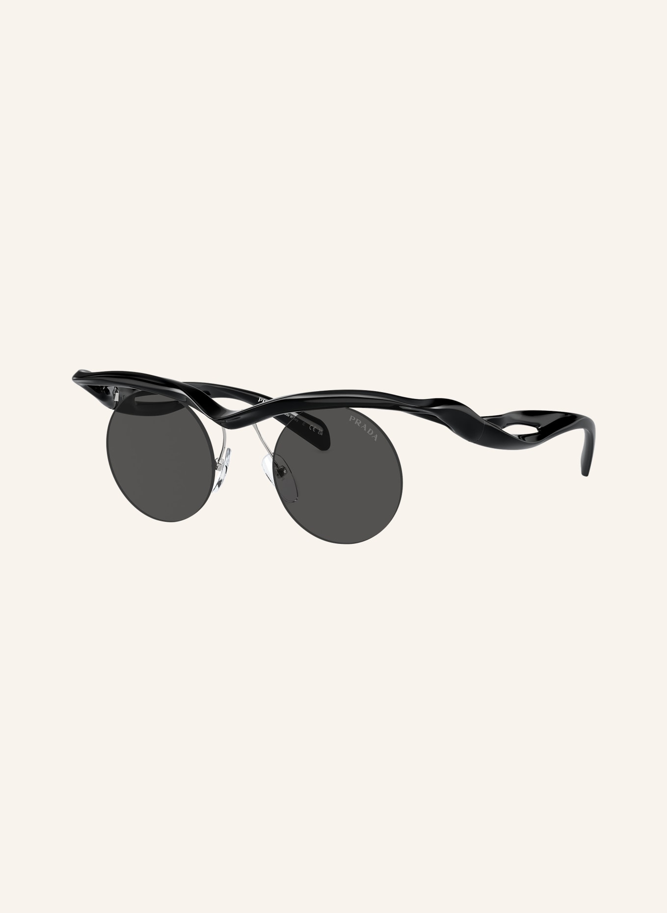 PRADA Sunglasses PR A24S, Color: 1AB5S0 - BLACK/DARK GRAY (Image 1)