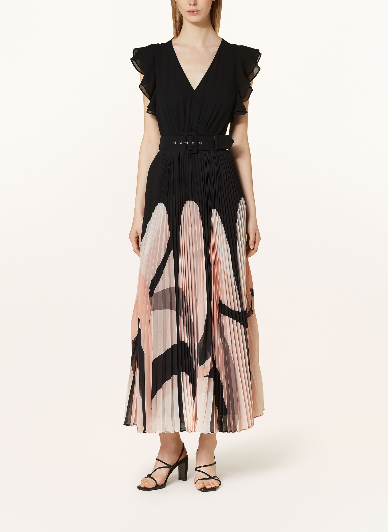 Phase Eight Dress ISLA with pleats, Color: BLACK/ ROSE (Image 2)