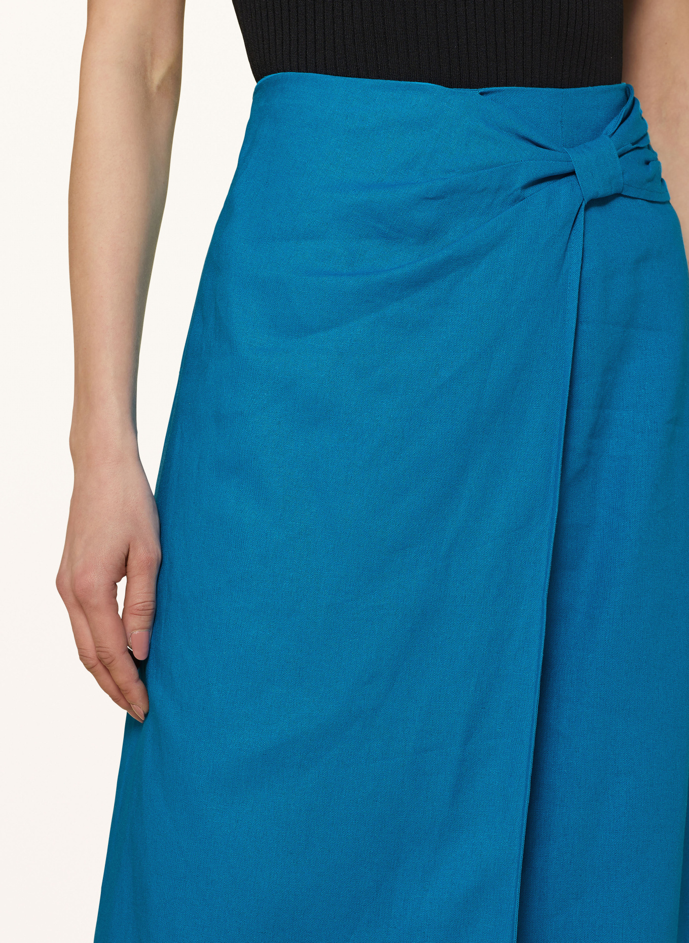 Phase Eight Wrap skirt HAYDEN with linen, Color: BLUE (Image 4)