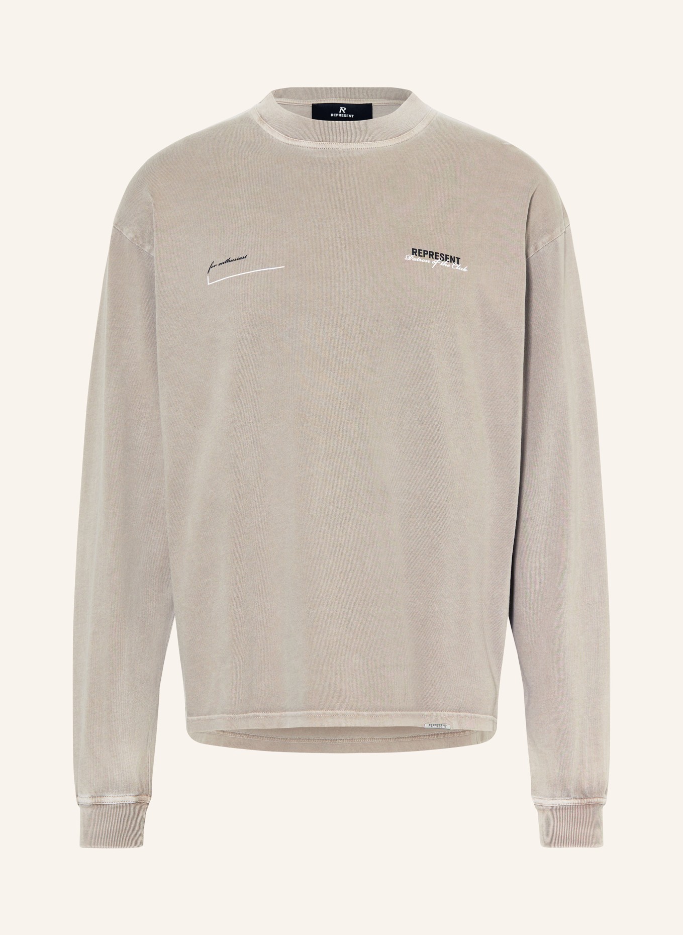 REPRESENT Long sleeve shirt PATRON OF THE CLUB, Color: TAUPE (Image 1)