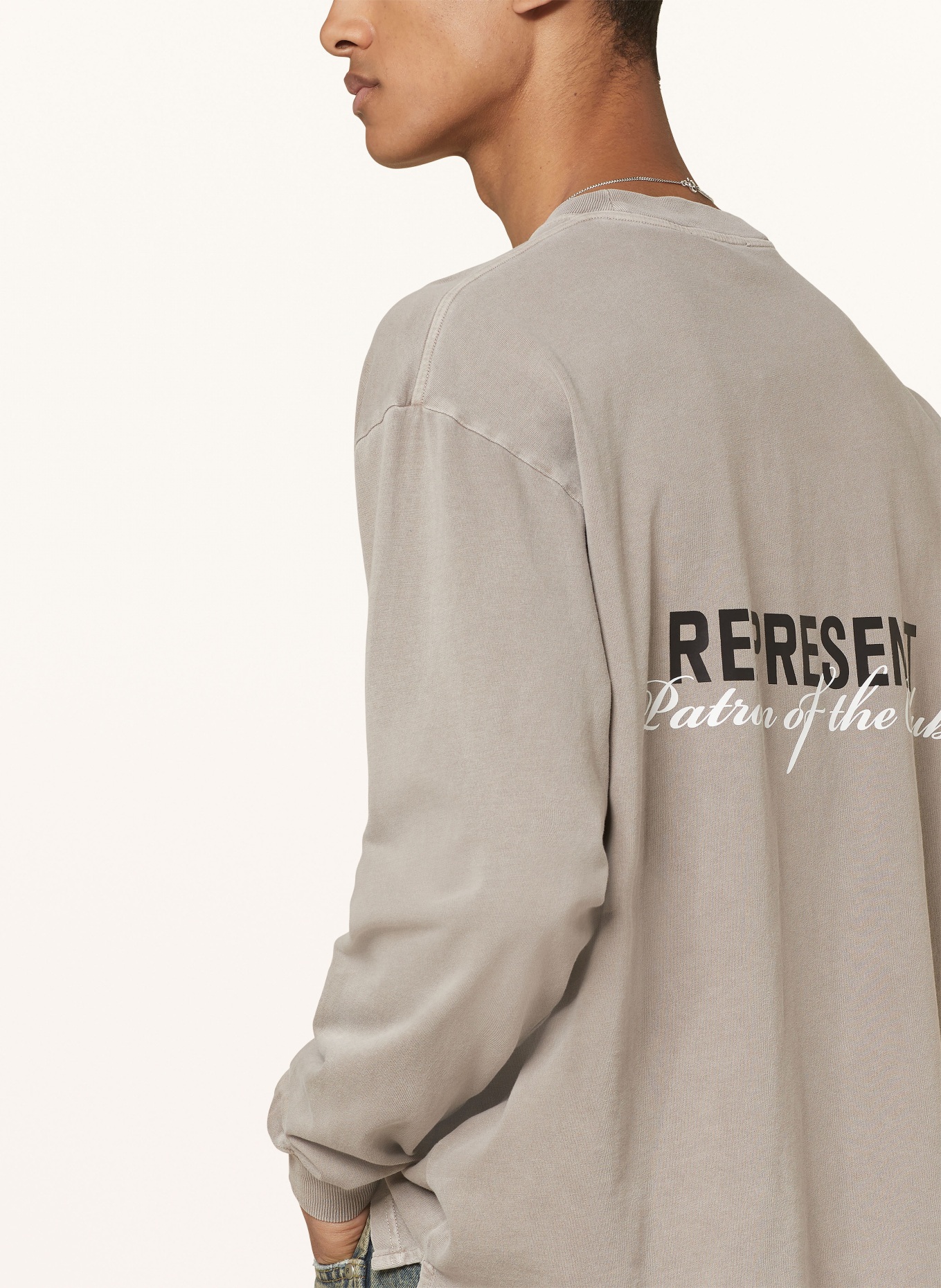 REPRESENT Long sleeve shirt PATRON OF THE CLUB, Color: TAUPE (Image 4)