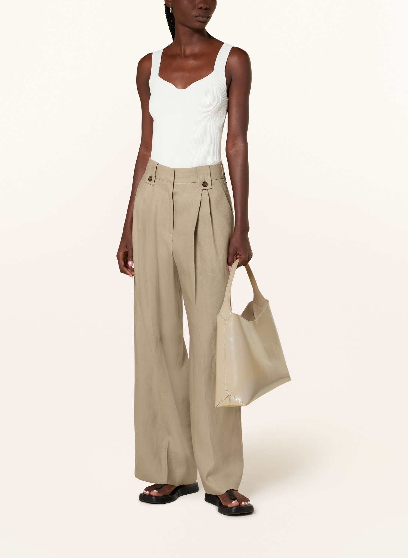 REISS Linen trousers LEILA, Color: OLIVE (Image 2)