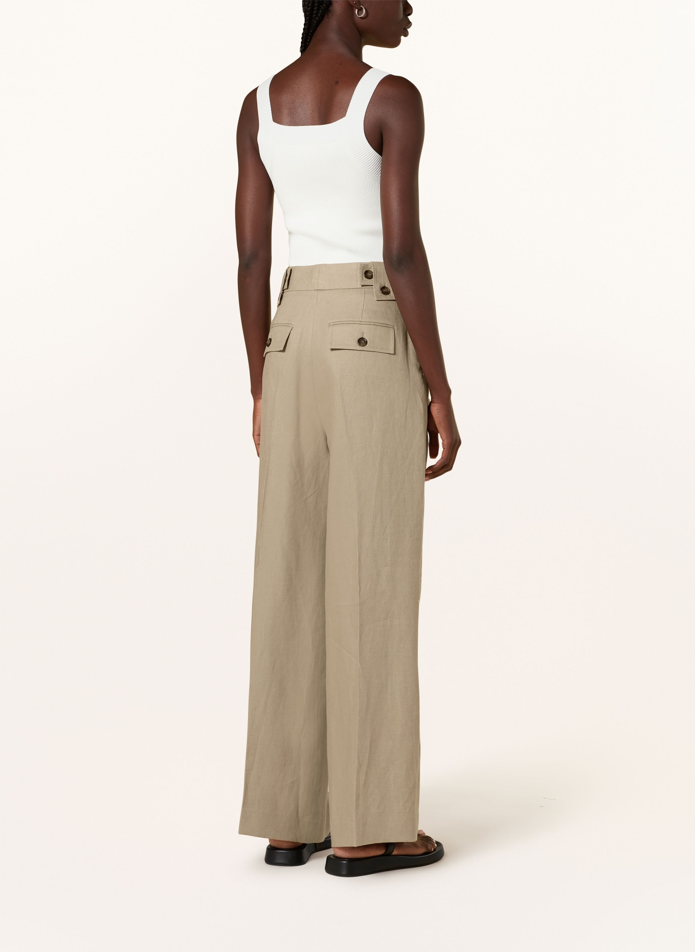 REISS Linen trousers LEILA, Color: OLIVE (Image 3)