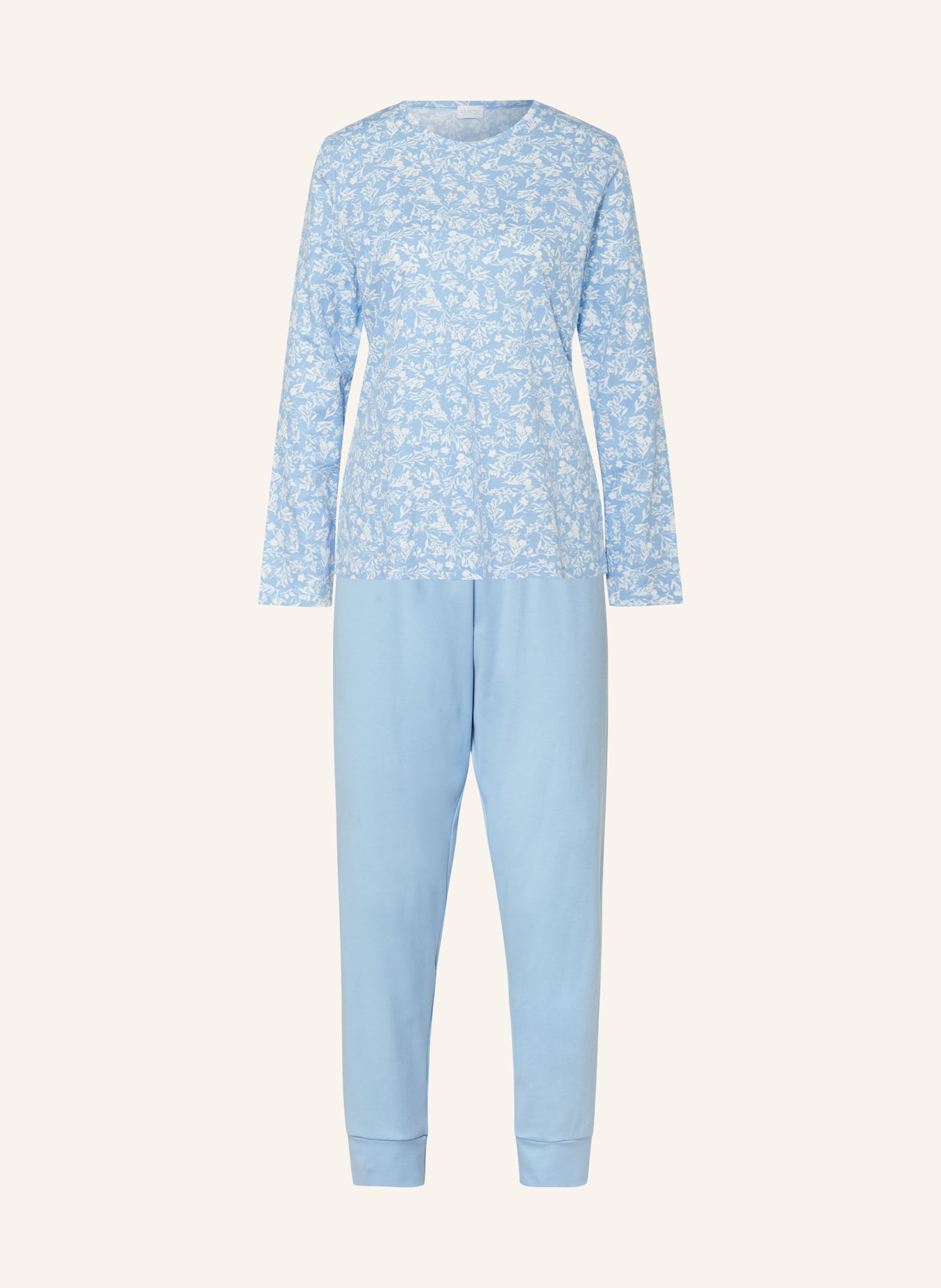 mey Pajamas series FLOWER MEADOW, Color: LIGHT BLUE/ WHITE (Image 1)