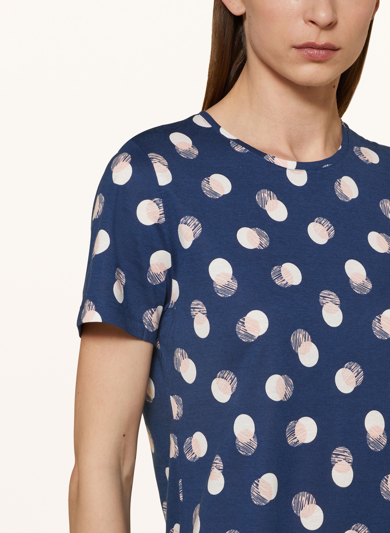 mey Nachthemd Serie SCRIBBLED DOTS: DUNKELBLAU / WEISS / ROSÉ