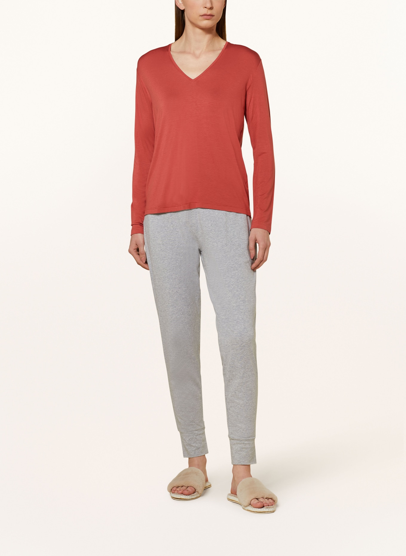 mey Schlafshirt Serie PURE CHIC: HELLROT