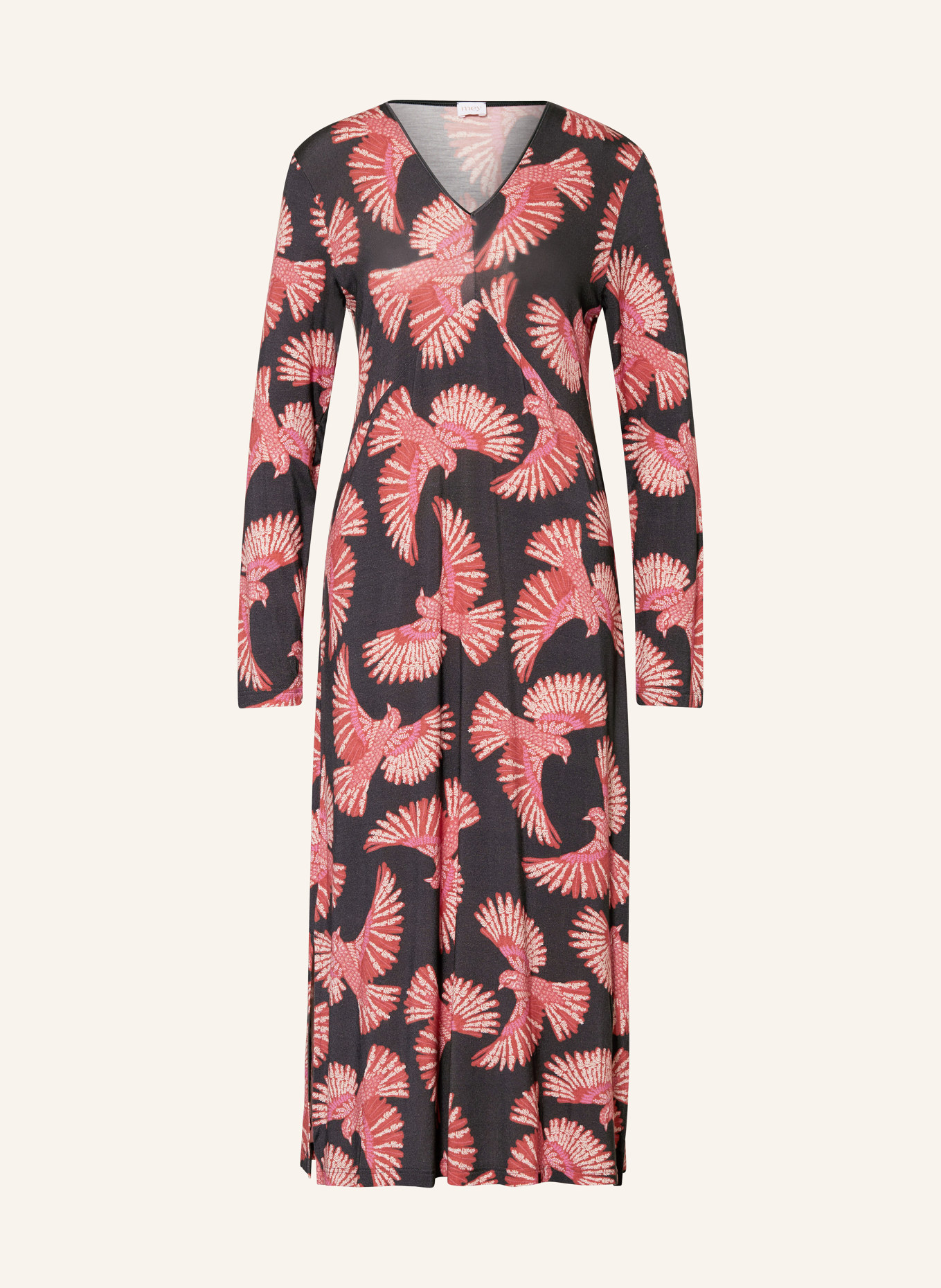 mey Nachthemd Serie FLYING BIRD: DUNKELGRAU / DUNKELORANGE / PINK