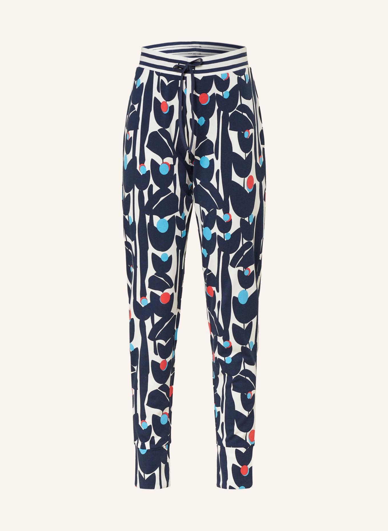 mey Pajama pants series FLOWER JUNGLE: DARK BLUE / WHITE / RED