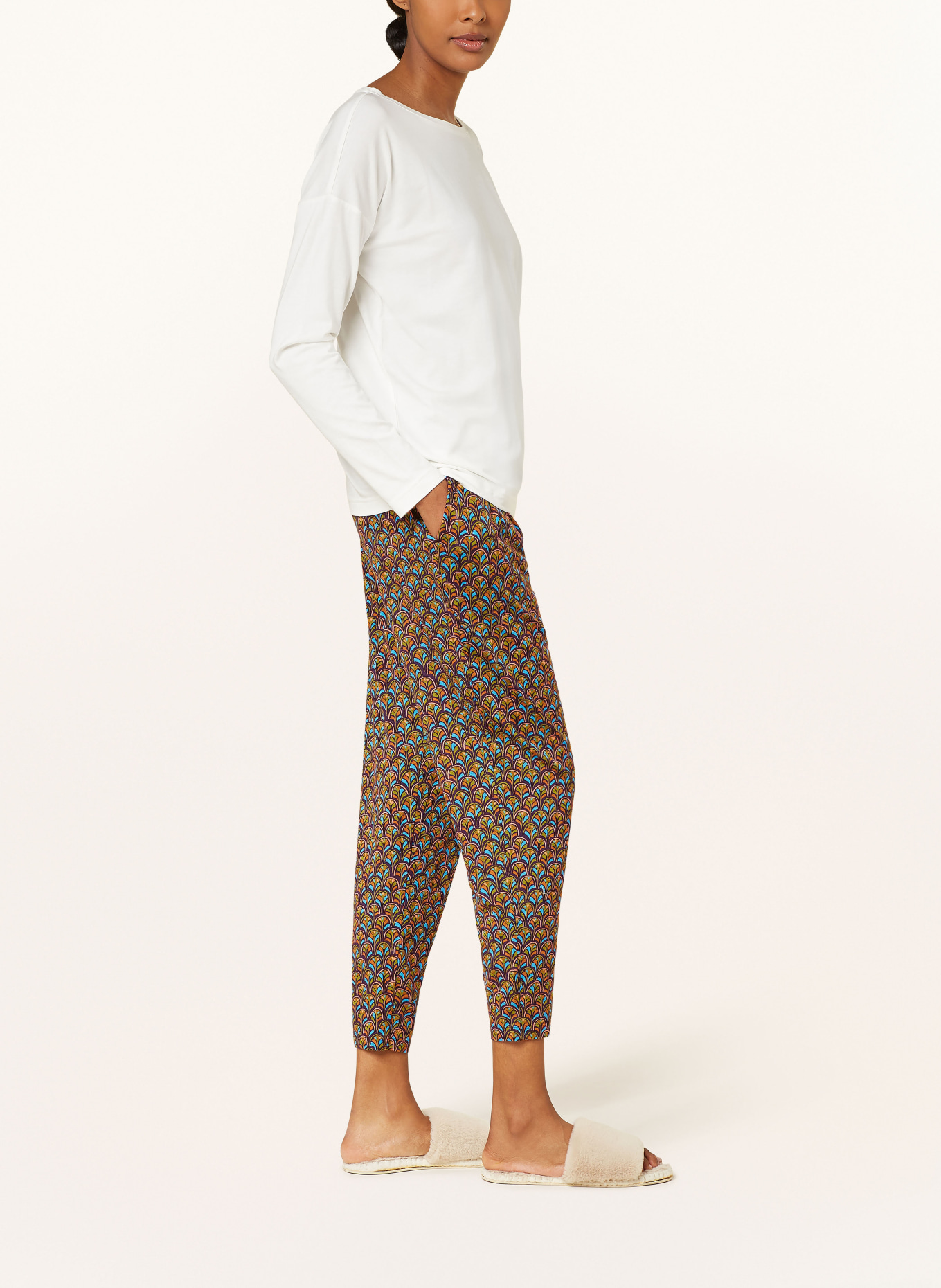 mey Pajama pants FLORAL DECO series, Color: BROWN/ BLUE/ GREEN (Image 4)