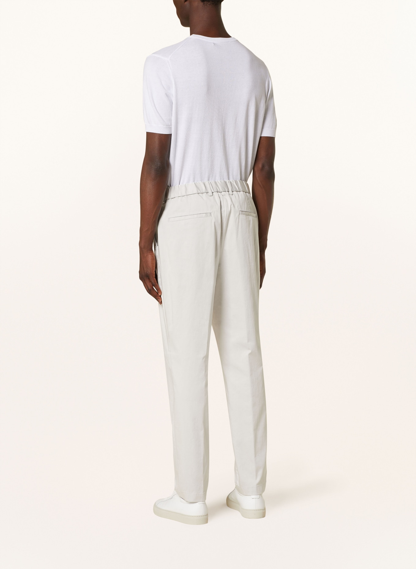 BOSS Spodnie garniturowe PERIN relaxed fit, Kolor: 131 Open White (Obrazek 4)