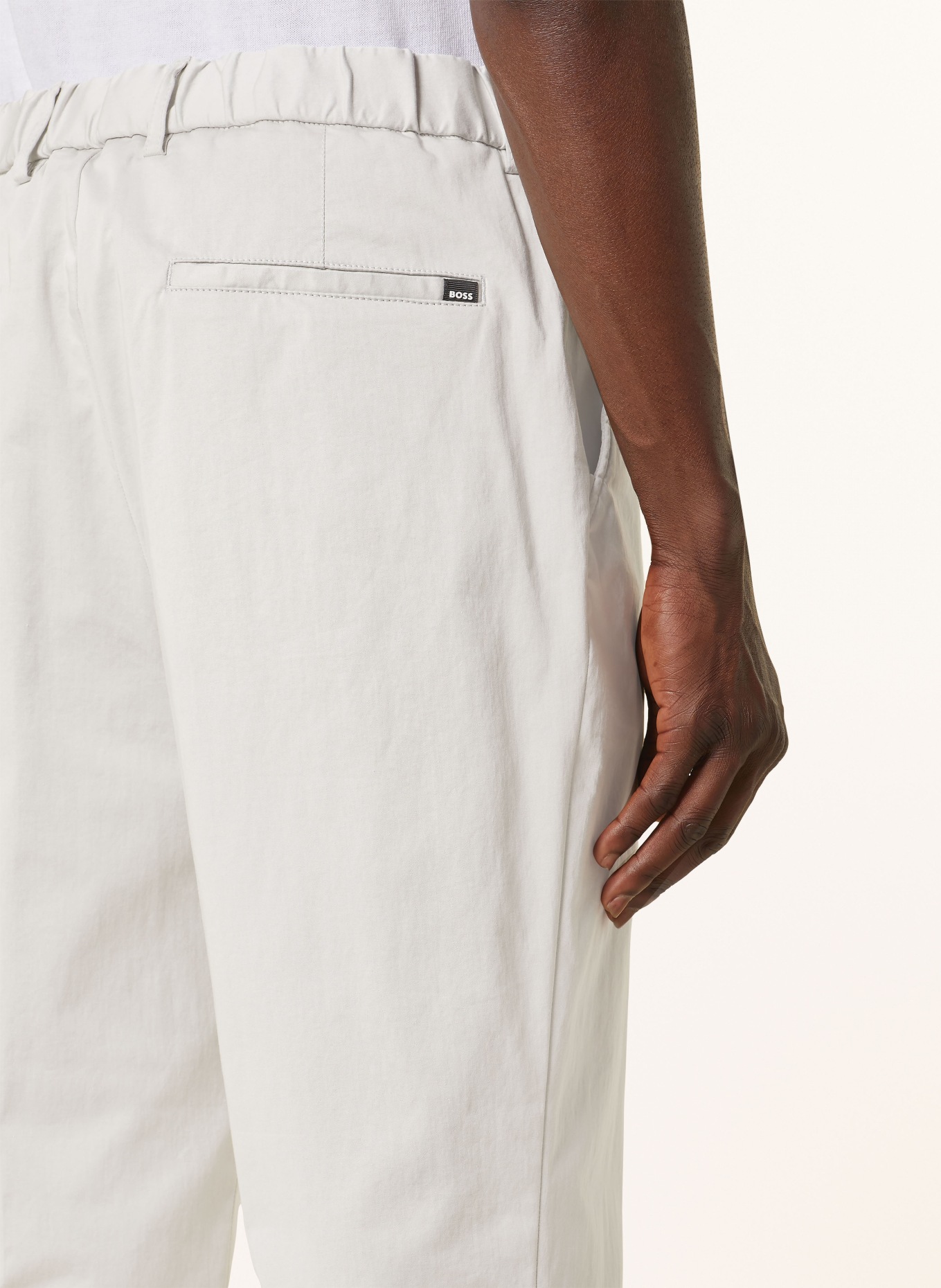 BOSS Spodnie garniturowe PERIN relaxed fit, Kolor: 131 Open White (Obrazek 6)