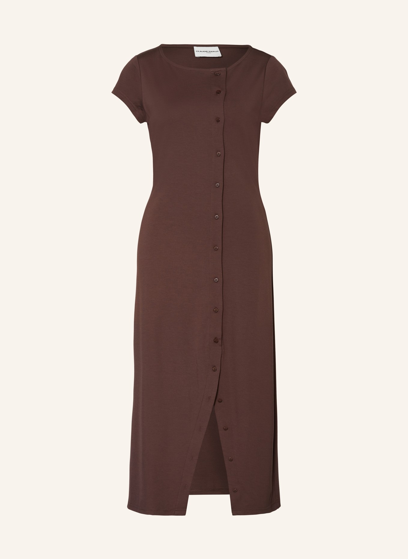 CLAUDIE PIERLOT Hemdblusenkleid aus Jersey, Farbe: BRAUN (Bild 1)