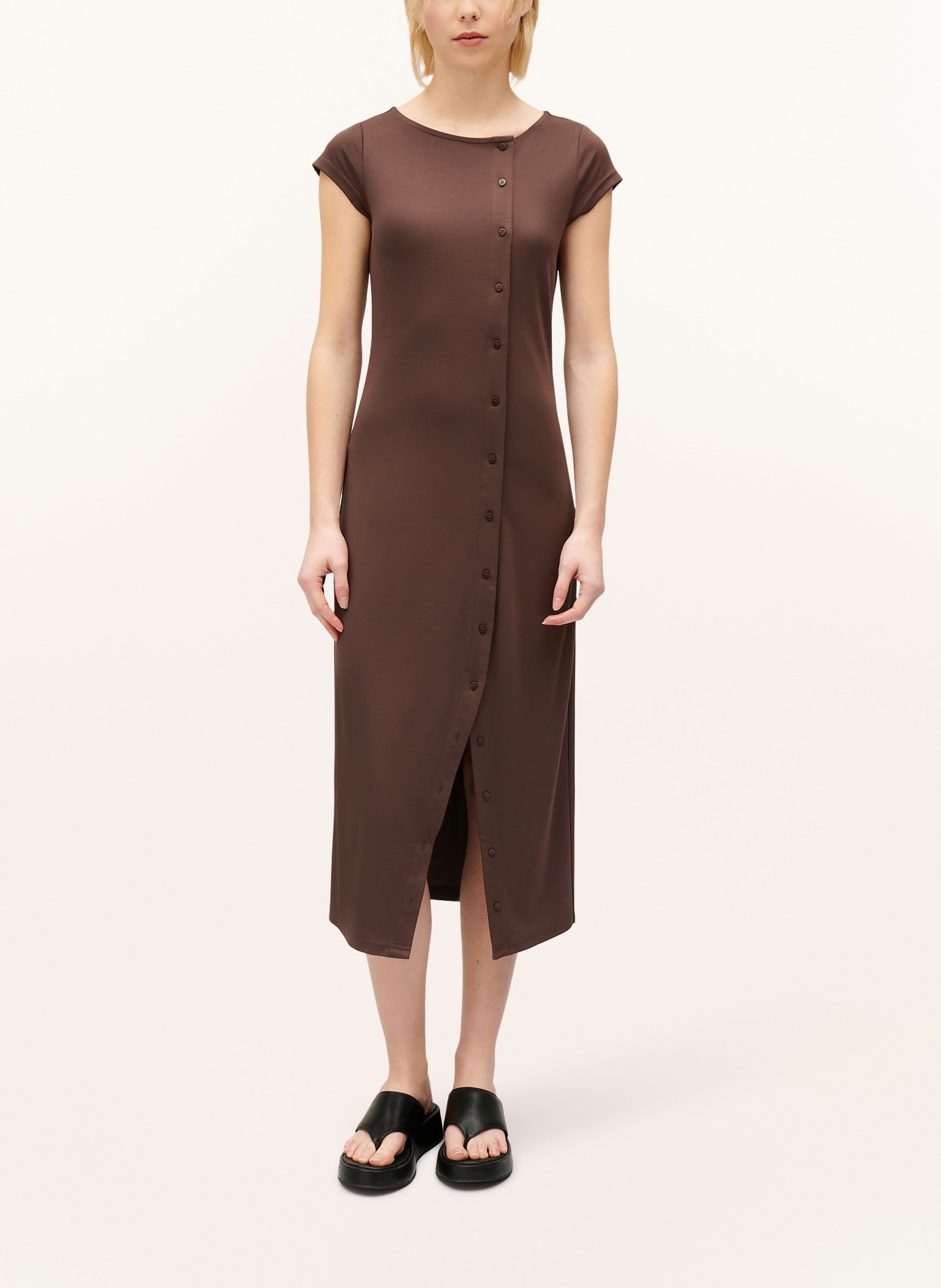 CLAUDIE PIERLOT Hemdblusenkleid aus Jersey, Farbe: BRAUN (Bild 2)