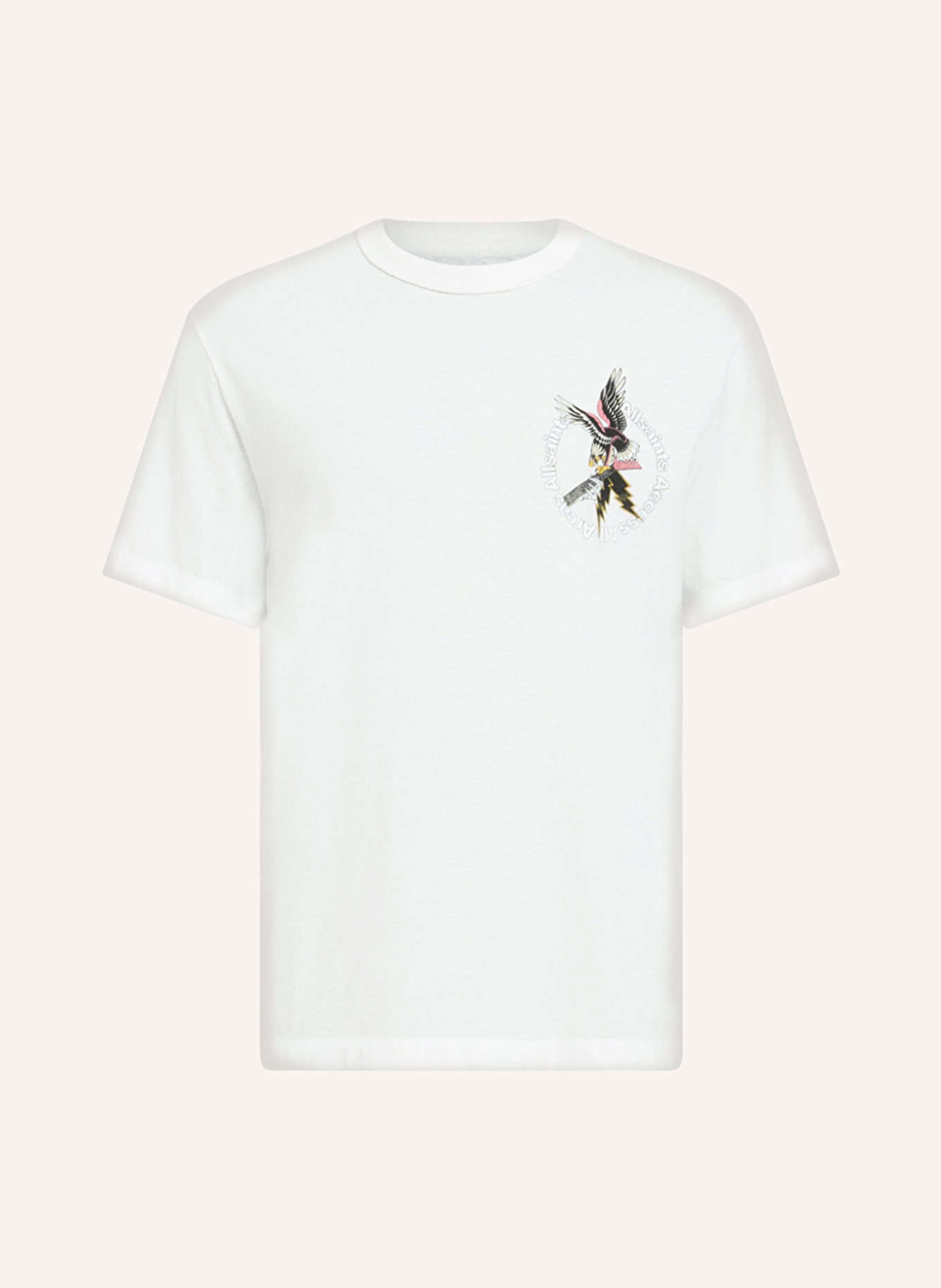 ALLSAINTS T-shirt FRET, Kolor: BIAŁY/ CZARNY/ CZERWONY (Obrazek 1)
