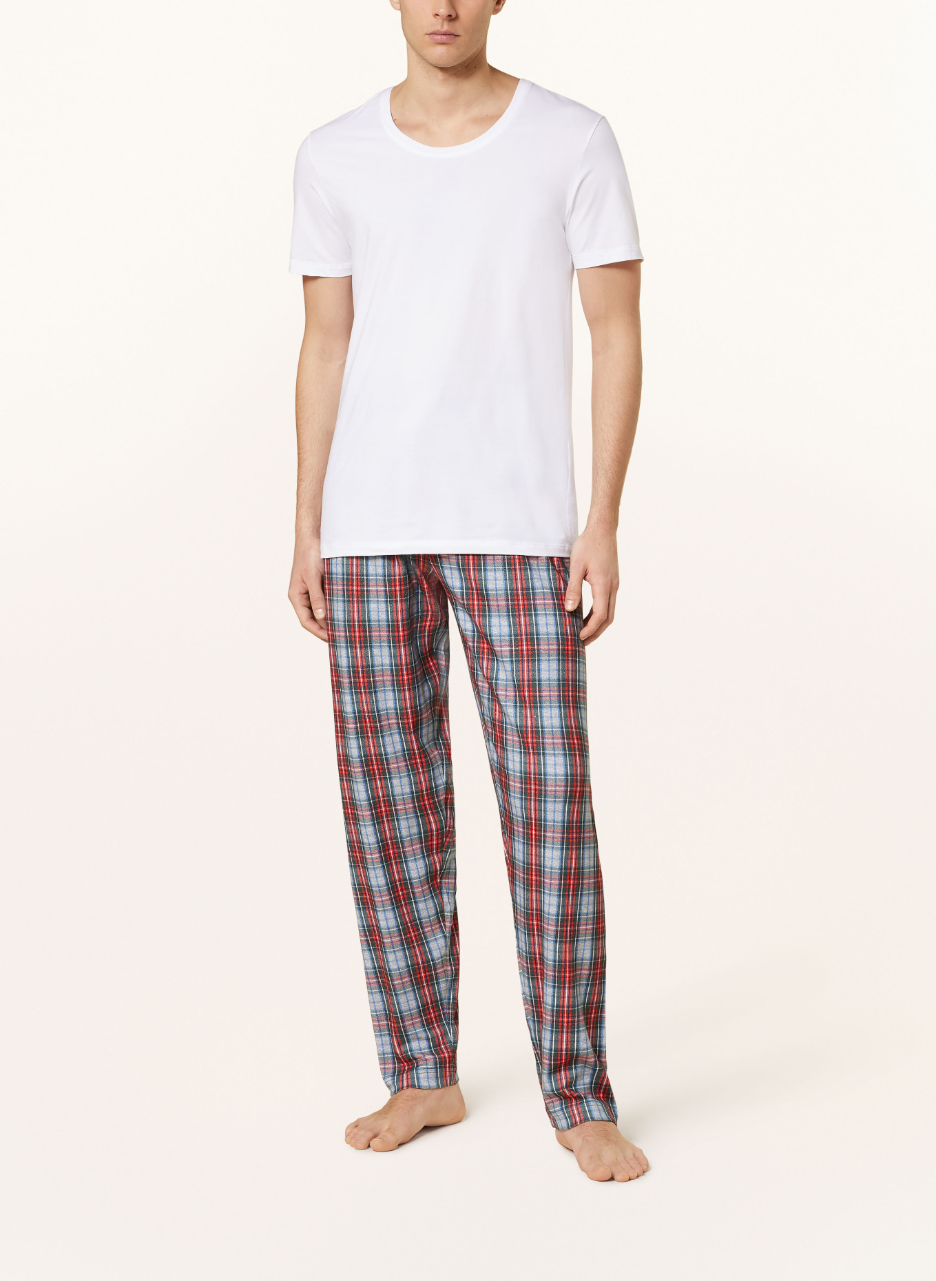 mey Pajama pants series CHECKERED PATTERN made of flannel: GREEN / RED / BLUE