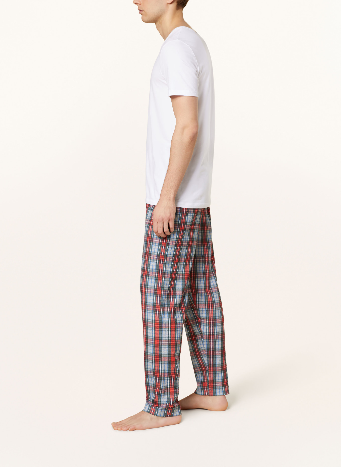 mey Pajama pants series CHECKERED PATTERN made of flannel: GREEN / RED / BLUE