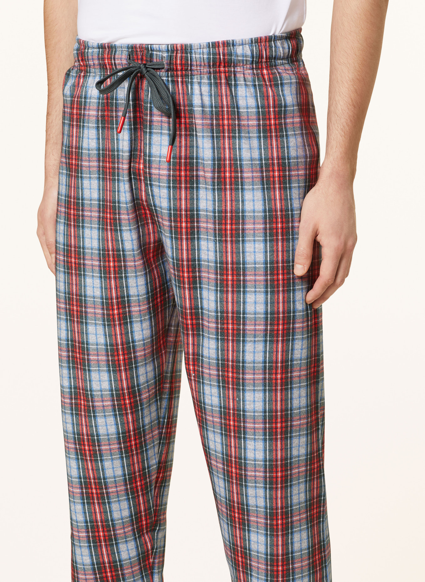 mey Pajama pants series CHECKERED PATTERN made of flannel: GREEN / RED / BLUE