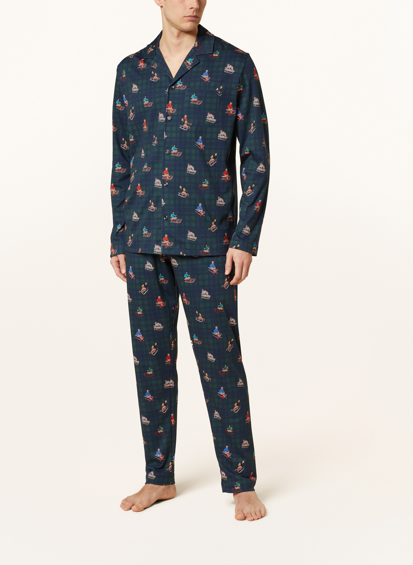 mey Piżama z serii SLEDGE RIDE: GRANATOWY/ CIEMNOZIELONY/ CZERWONY