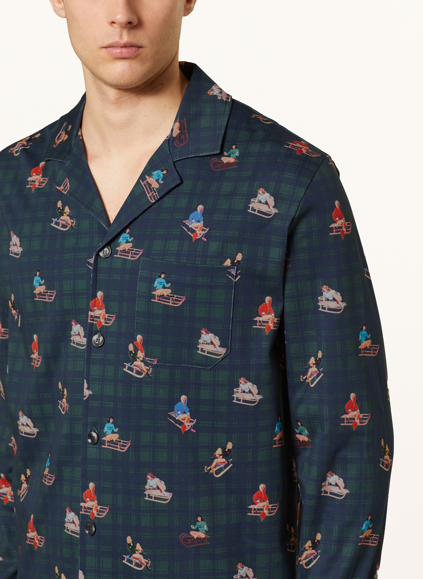 mey Piżama z serii SLEDGE RIDE: GRANATOWY/ CIEMNOZIELONY/ CZERWONY