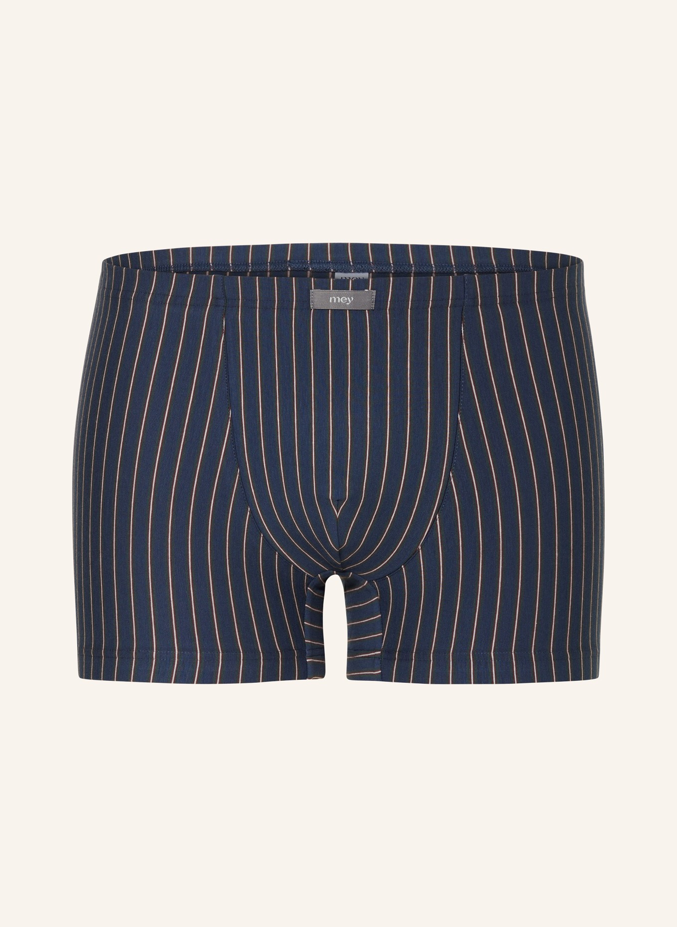mey Boxershorts Serie DARK STRIPE: BLAU/ GRÜN/ HELLROSA