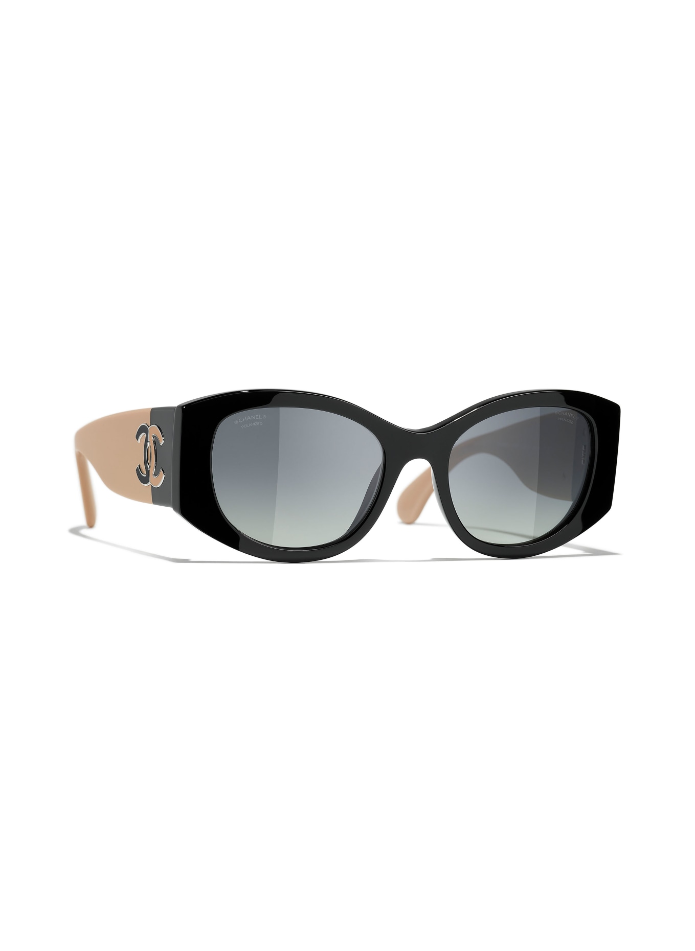 CHANEL Round sunglasses, Color: C534S8 - BLACK/ GRAY POLARIZED (Image 1)
