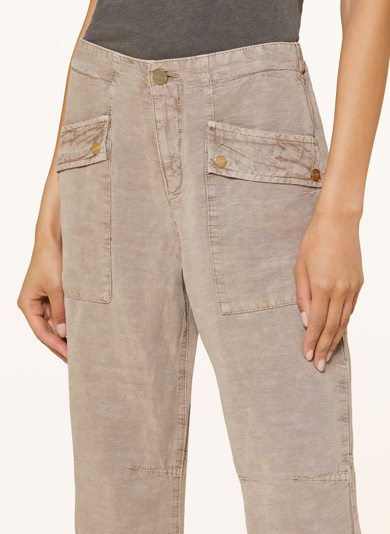 ALLSAINTS Pants VAL with linen, Color: 4074 Taupe Brown (Image 5)