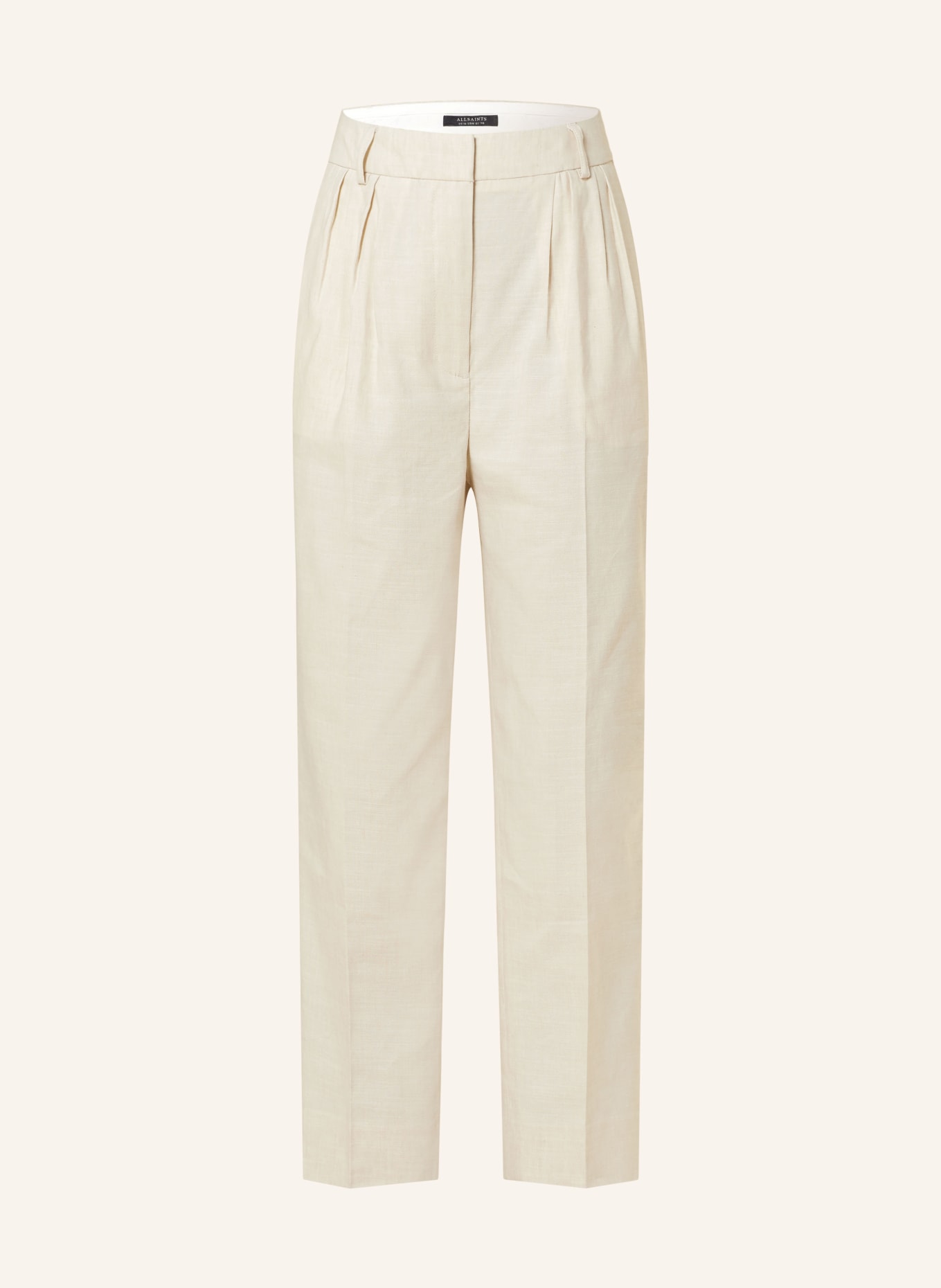 ALLSAINTS Trousers WHITNEY with linen, Color: LIGHT BROWN (Image 1)