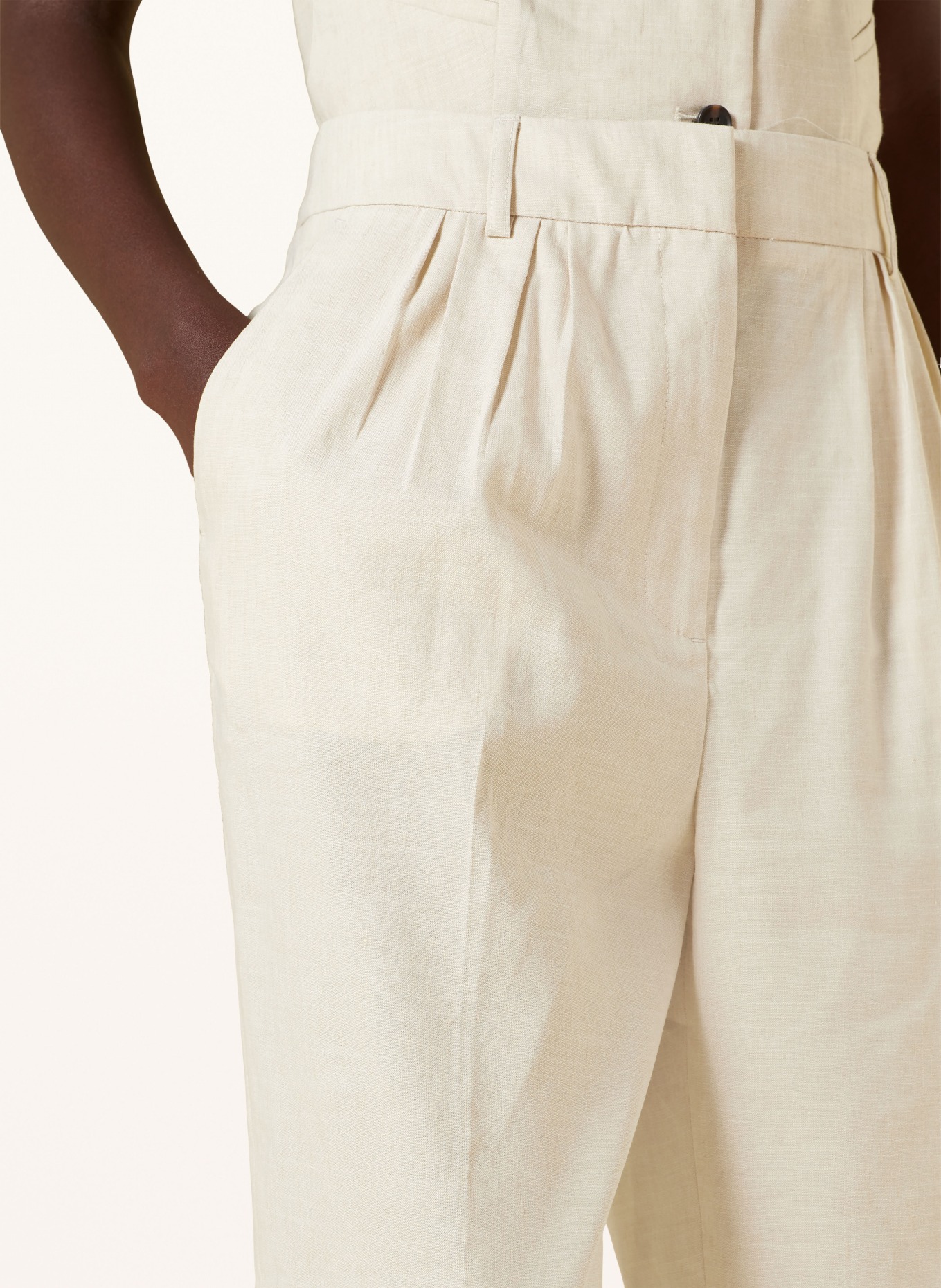 ALLSAINTS Trousers WHITNEY with linen, Color: LIGHT BROWN (Image 5)