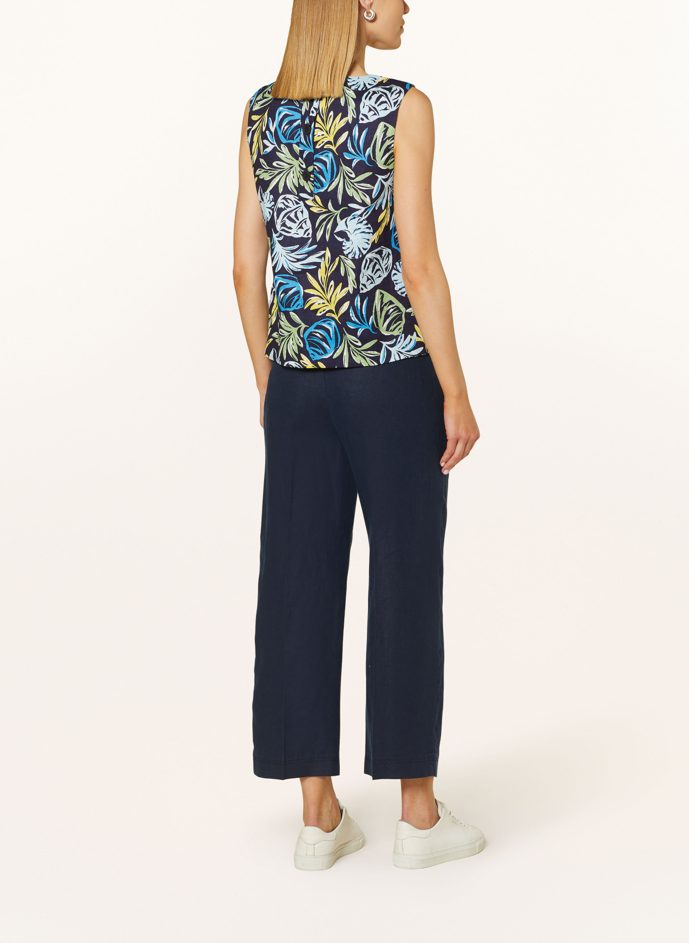 HOBBS Blouse top MALINDI in linen, Color: BLACK/ BLUE/ YELLOW (Image 3)