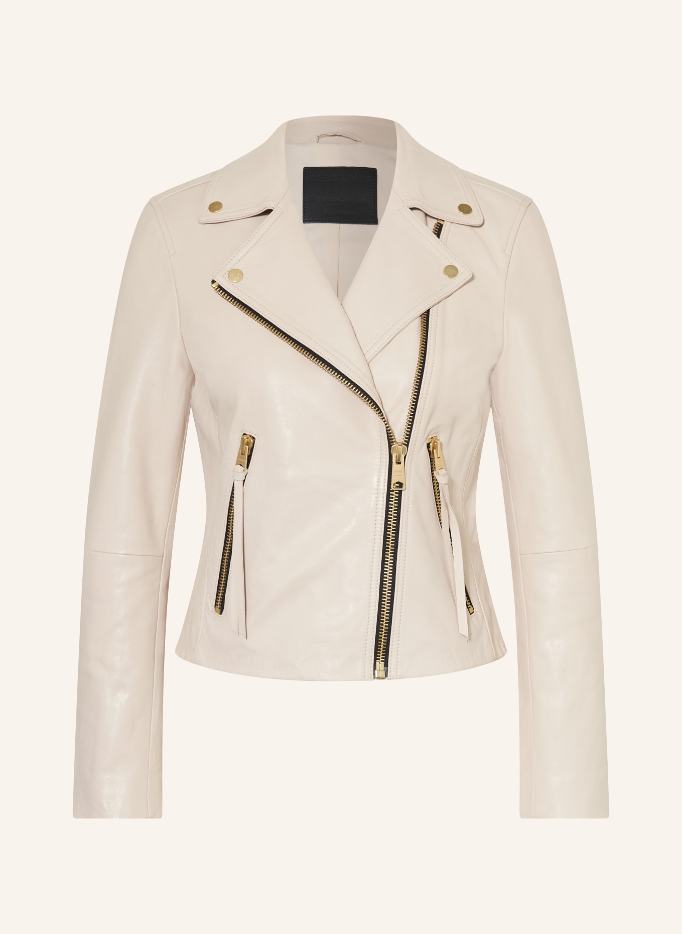 ALLSAINTS Leather jacket DALBY, Color: CREAM (Image 1)