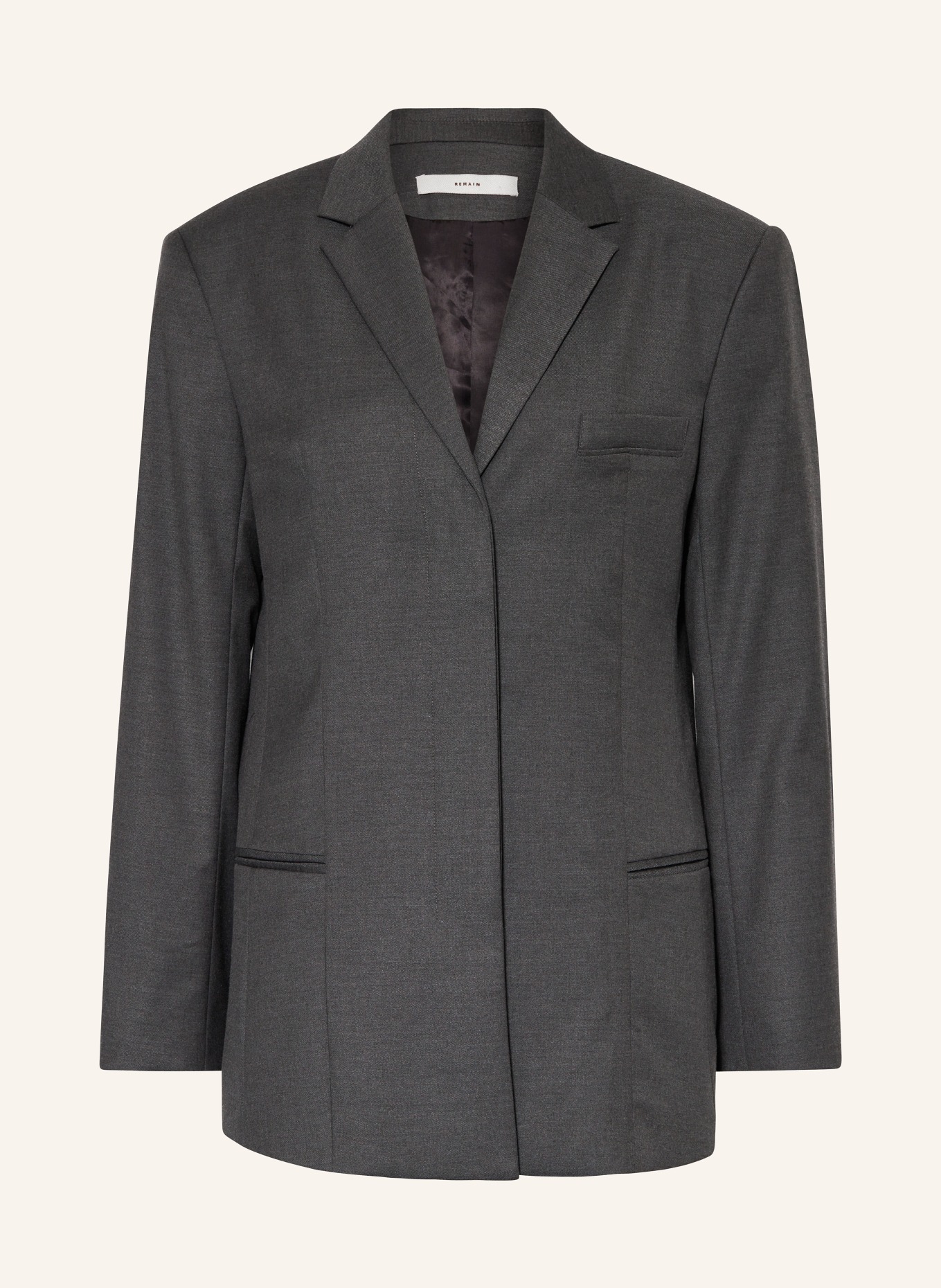 REMAIN Oversized blazer, Color: DARK GRAY (Image 1)