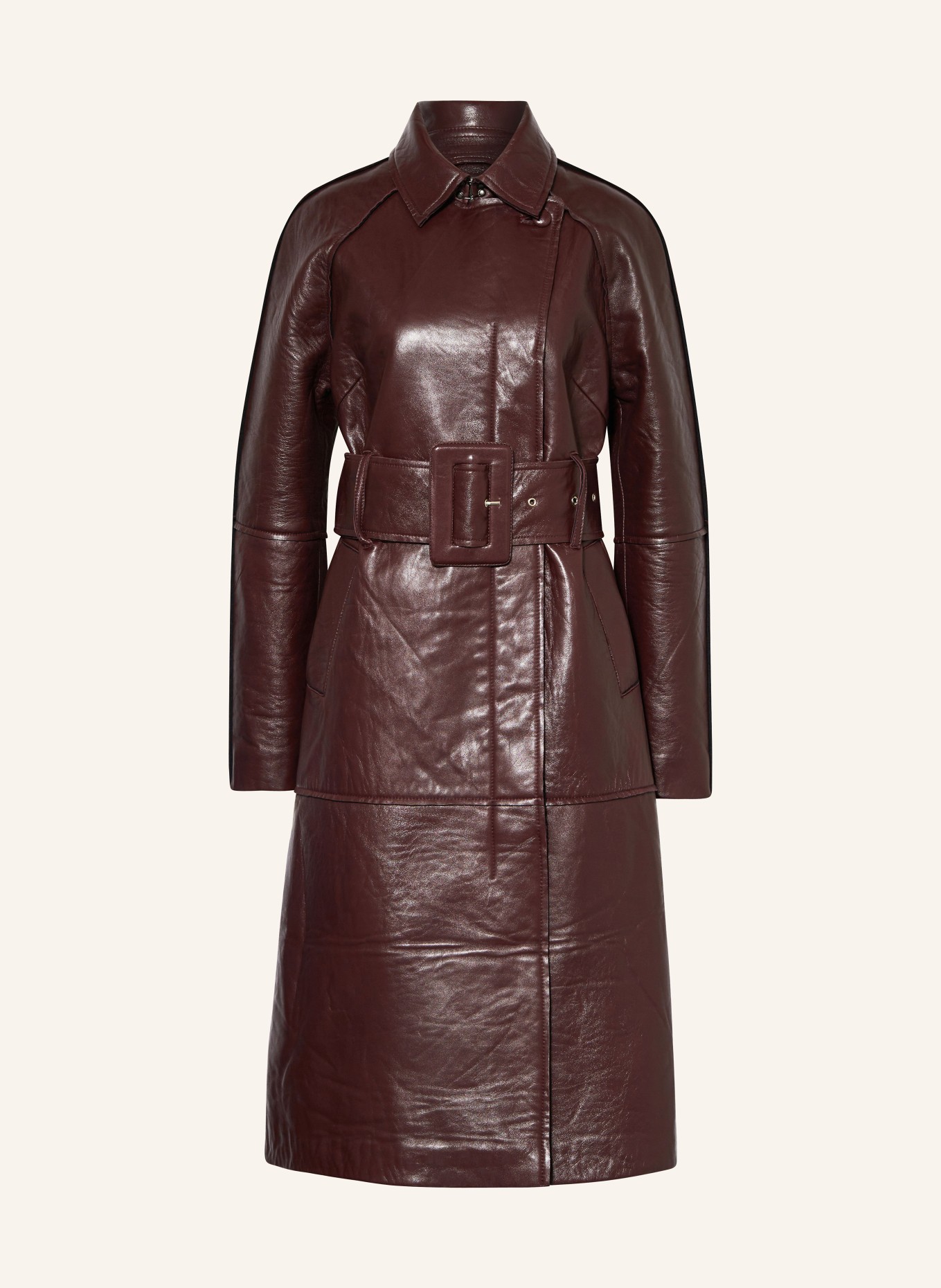 REMAIN Mantel in Lederoptik: DUNKELROT