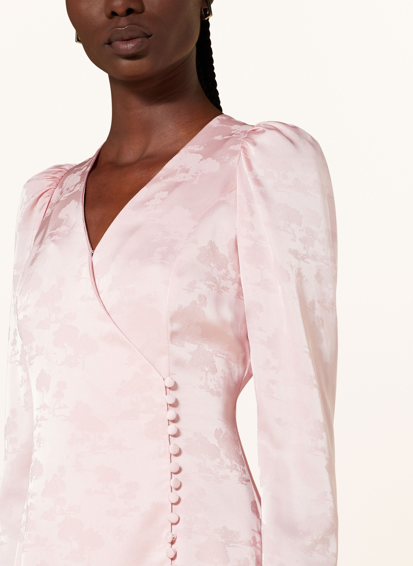 ROTATE Satinkleid: HELLROSA