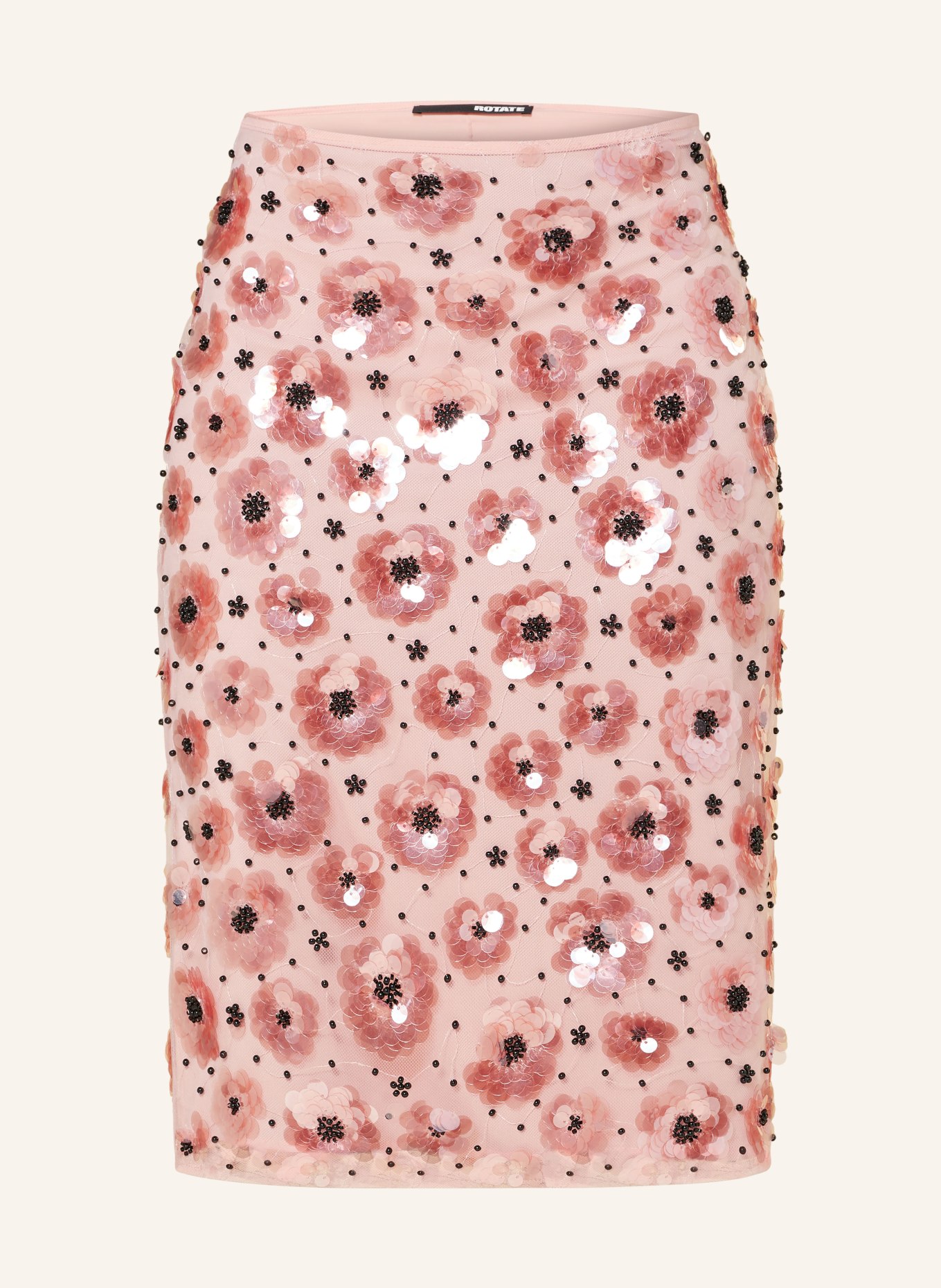 ROTATE Skirt with decorative gems and sequins: LIGHT PINK / PINK