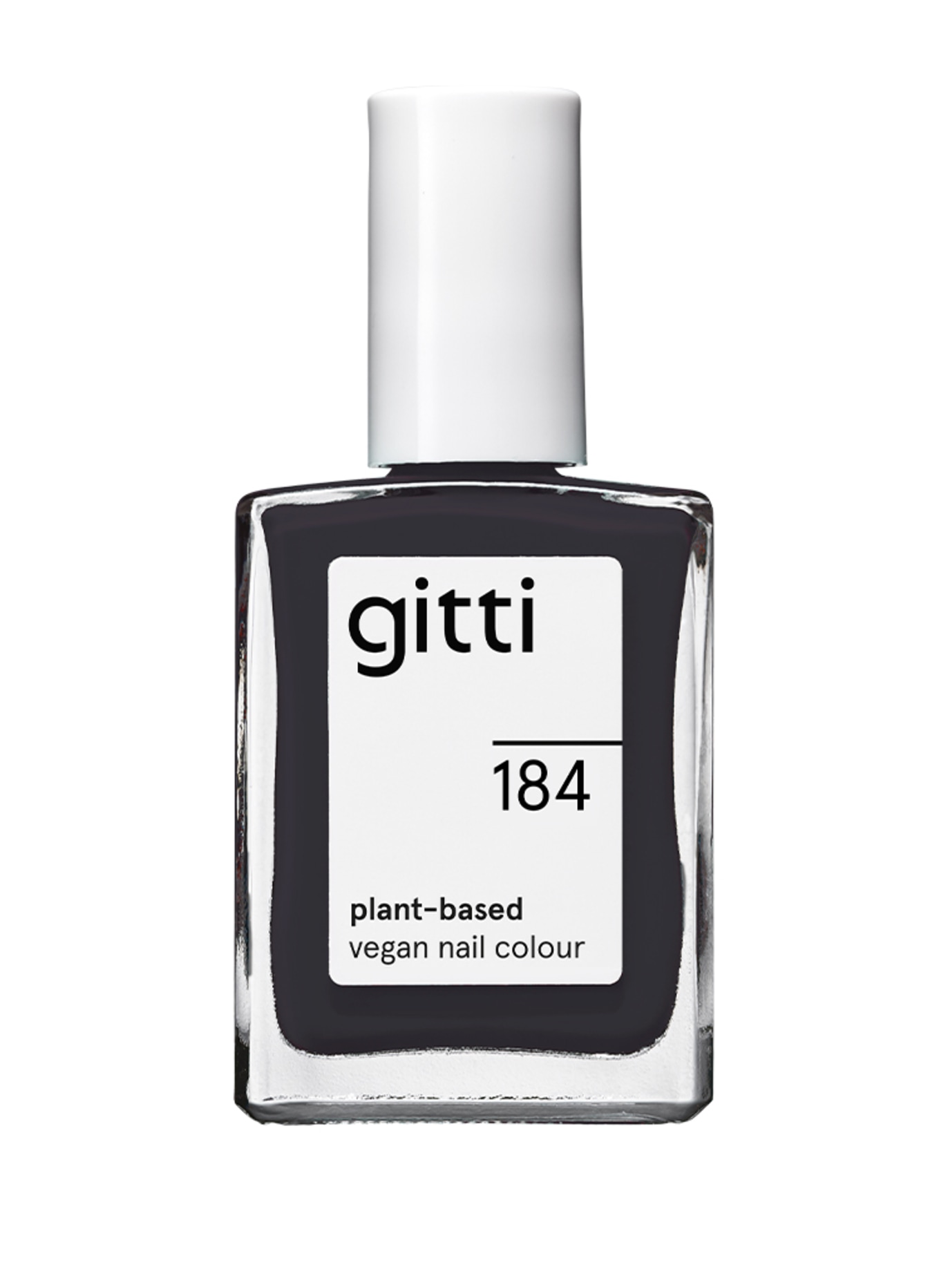 gitti PLANT-BASED VEGAN NAIL COLOUR: NO. 184 - MIDNIGHT GREY