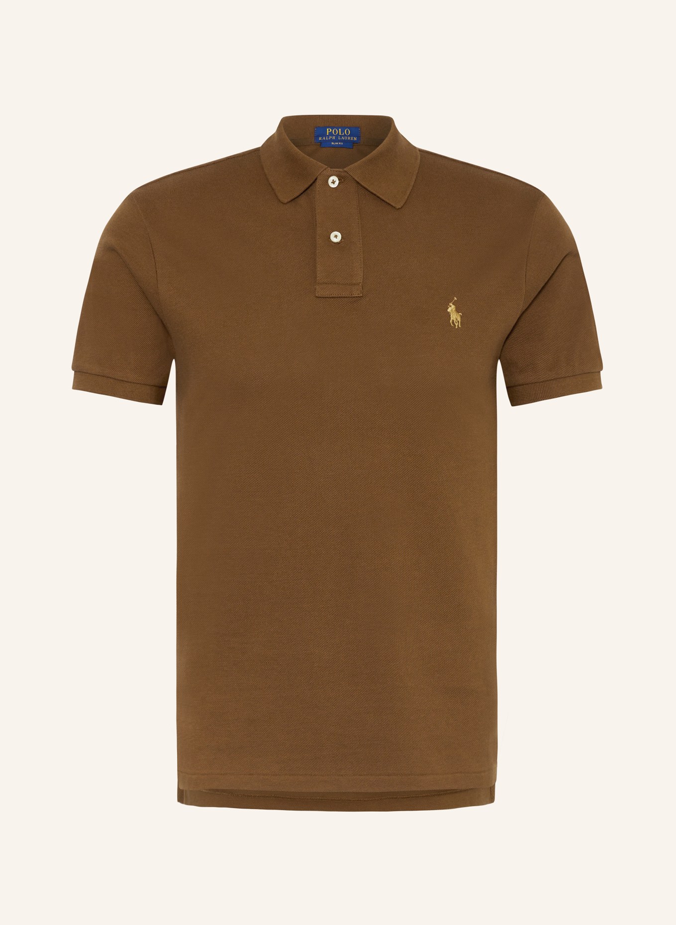 POLO RALPH LAUREN Piqué polo shirt slim fit, Color: BROWN (Image 1)