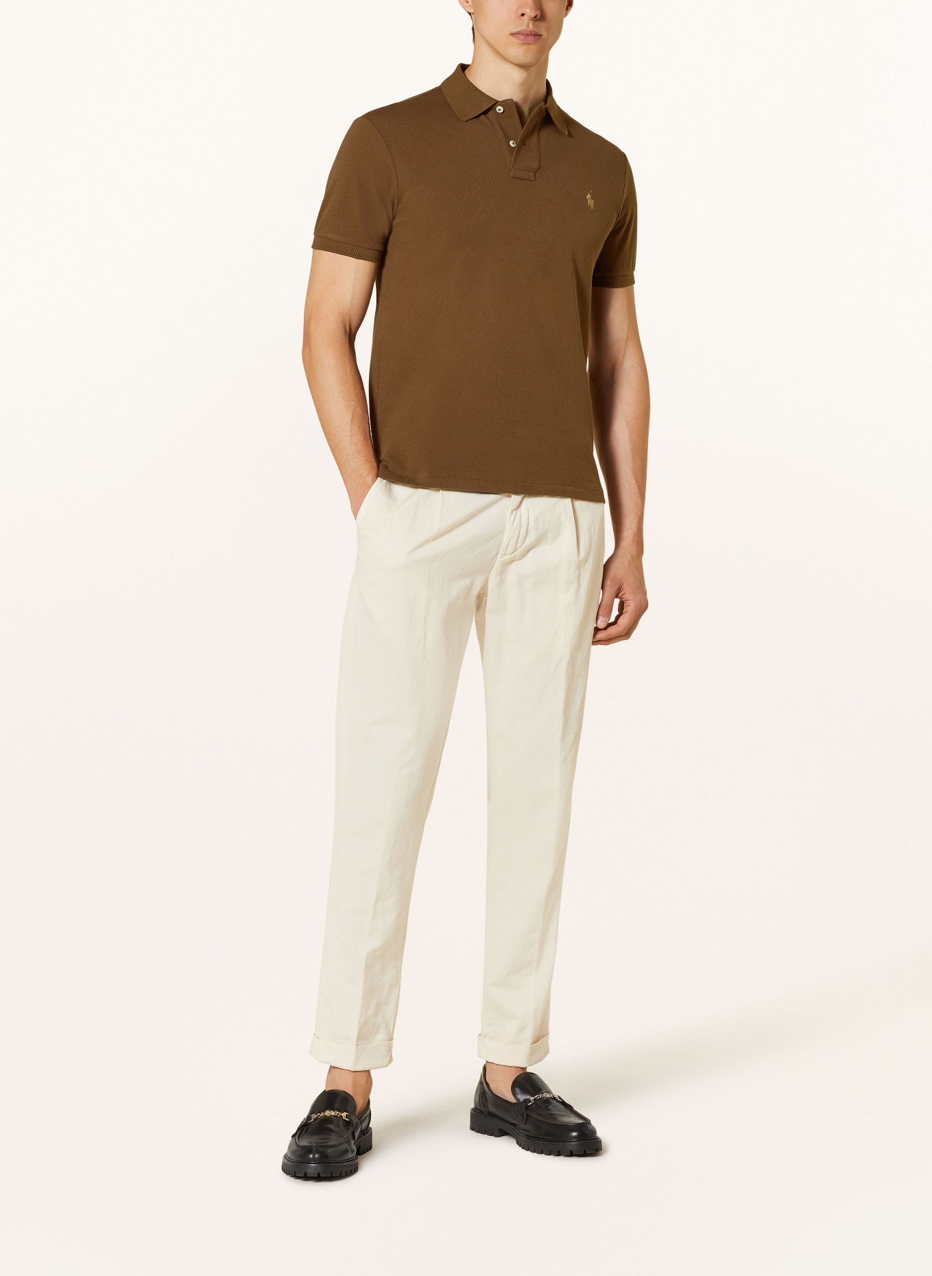 POLO RALPH LAUREN Piqué polo shirt slim fit, Color: BROWN (Image 2)