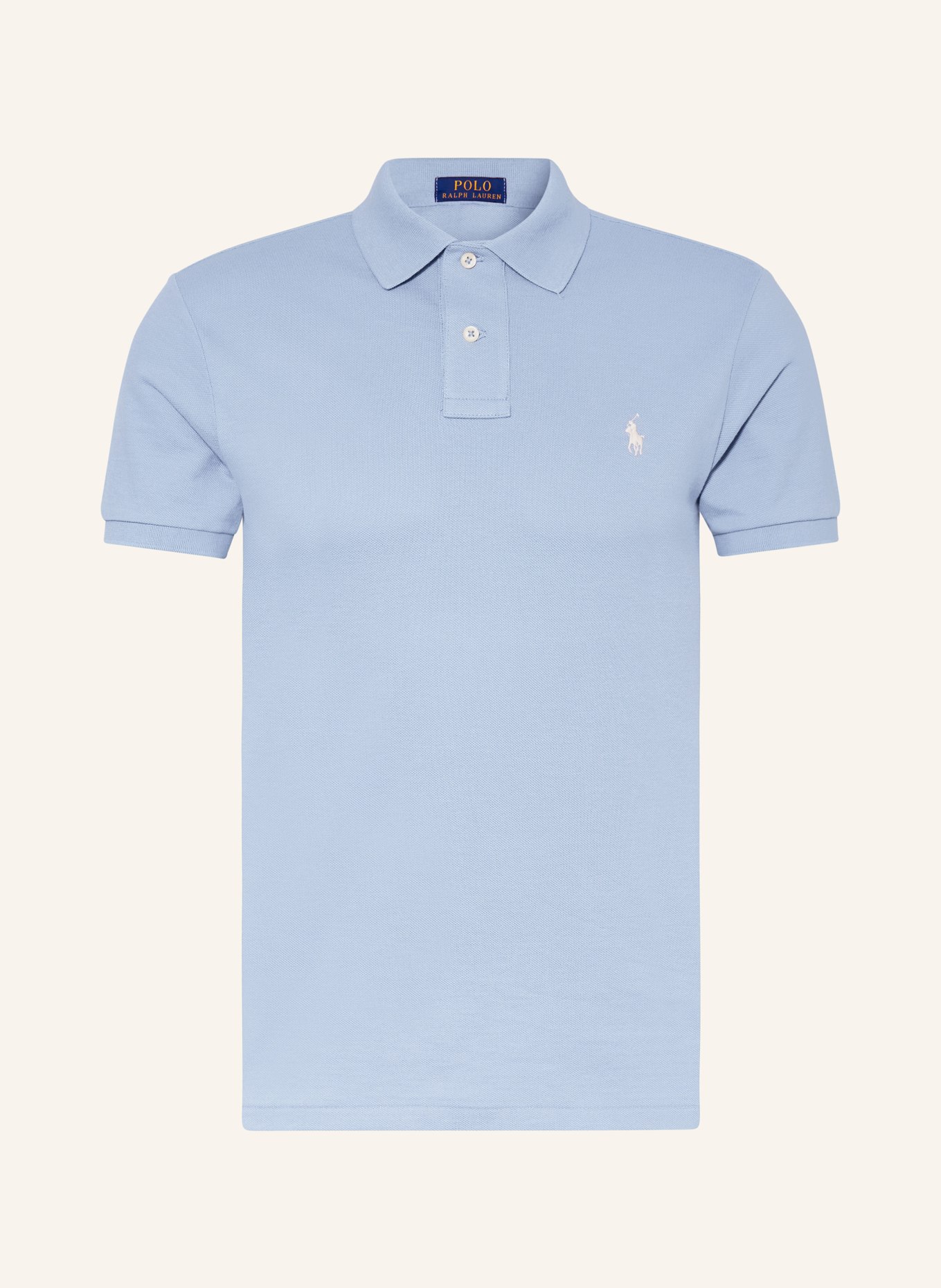 POLO RALPH LAUREN Piqué polo shirt slim fit, Color: LIGHT BLUE (Image 1)