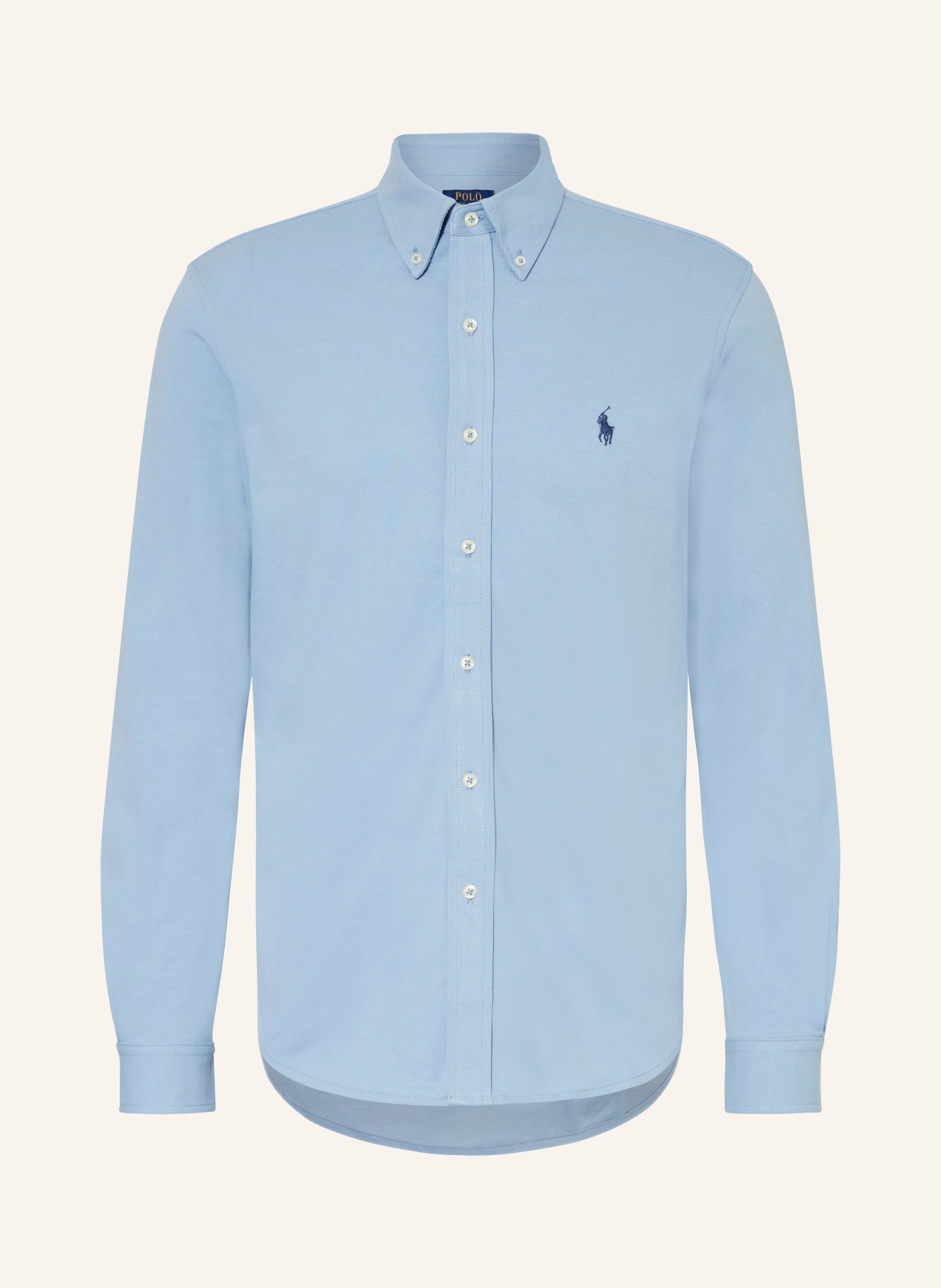 POLO RALPH LAUREN Piqué shirt custom fit, Color: LIGHT BLUE (Image 1)