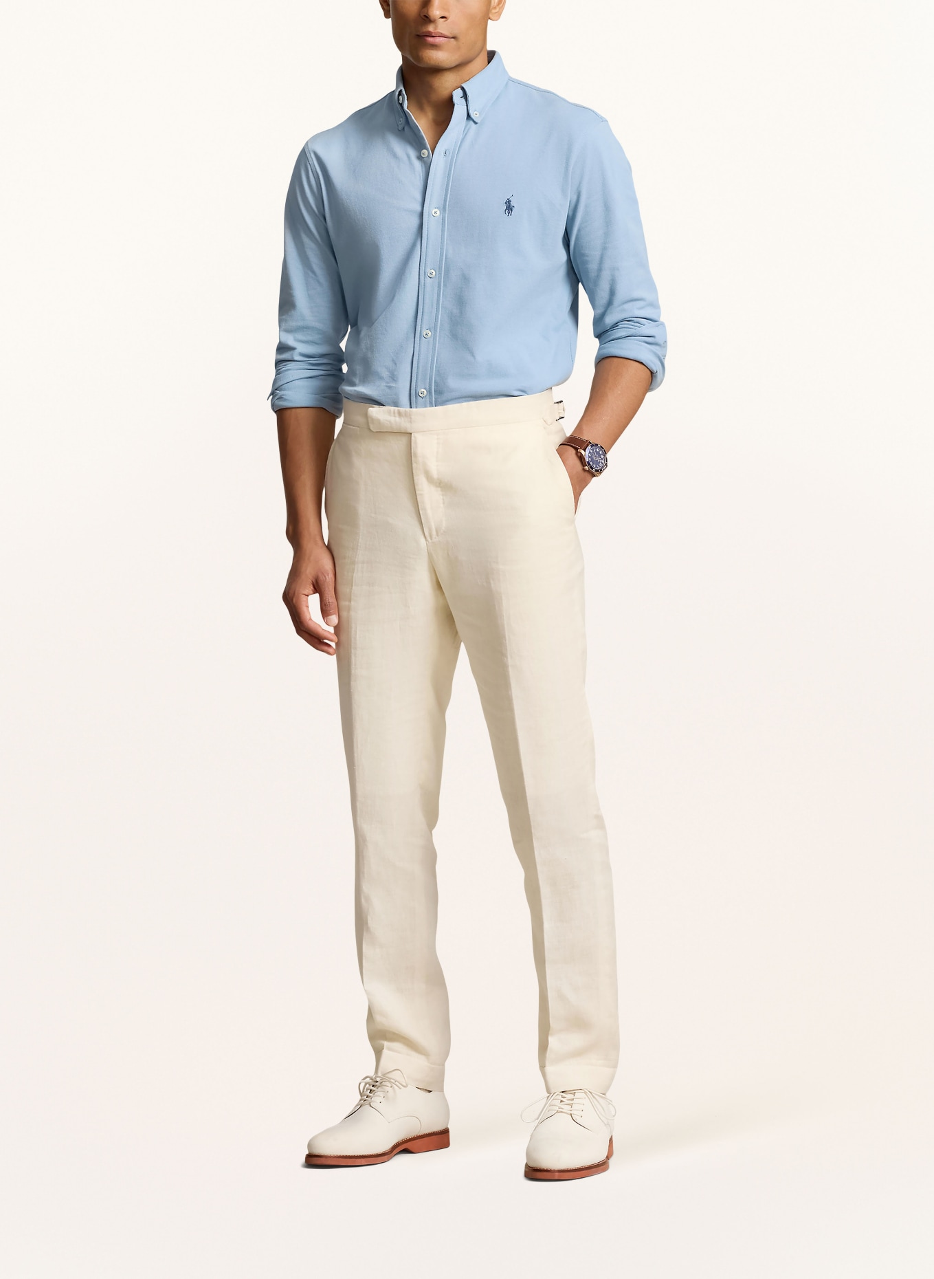 POLO RALPH LAUREN Piqué shirt custom fit, Color: LIGHT BLUE (Image 2)