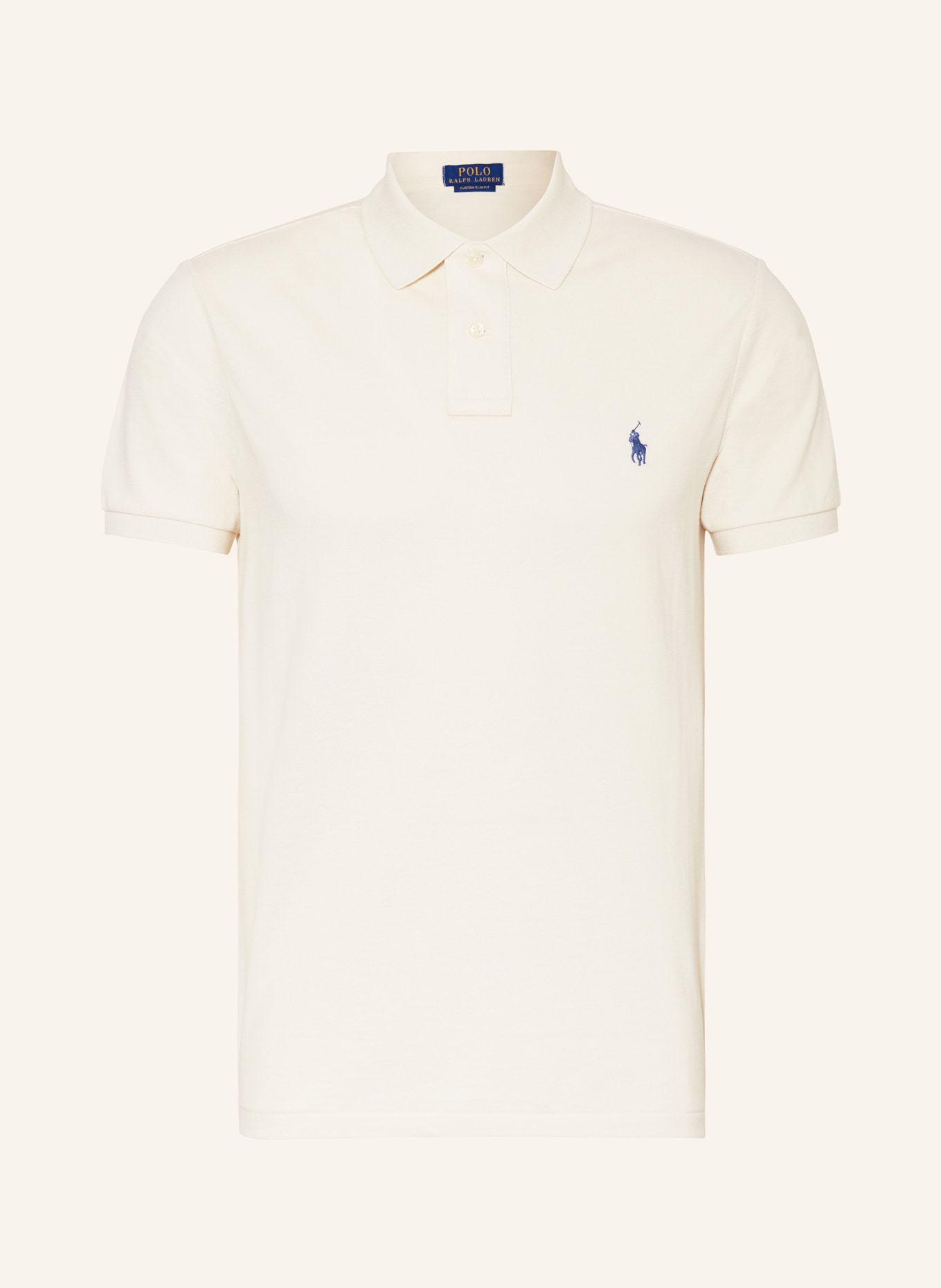 POLO RALPH LAUREN Piqué-Poloshirt Custom Slim Fit, Farbe: ECRU (Bild 1)