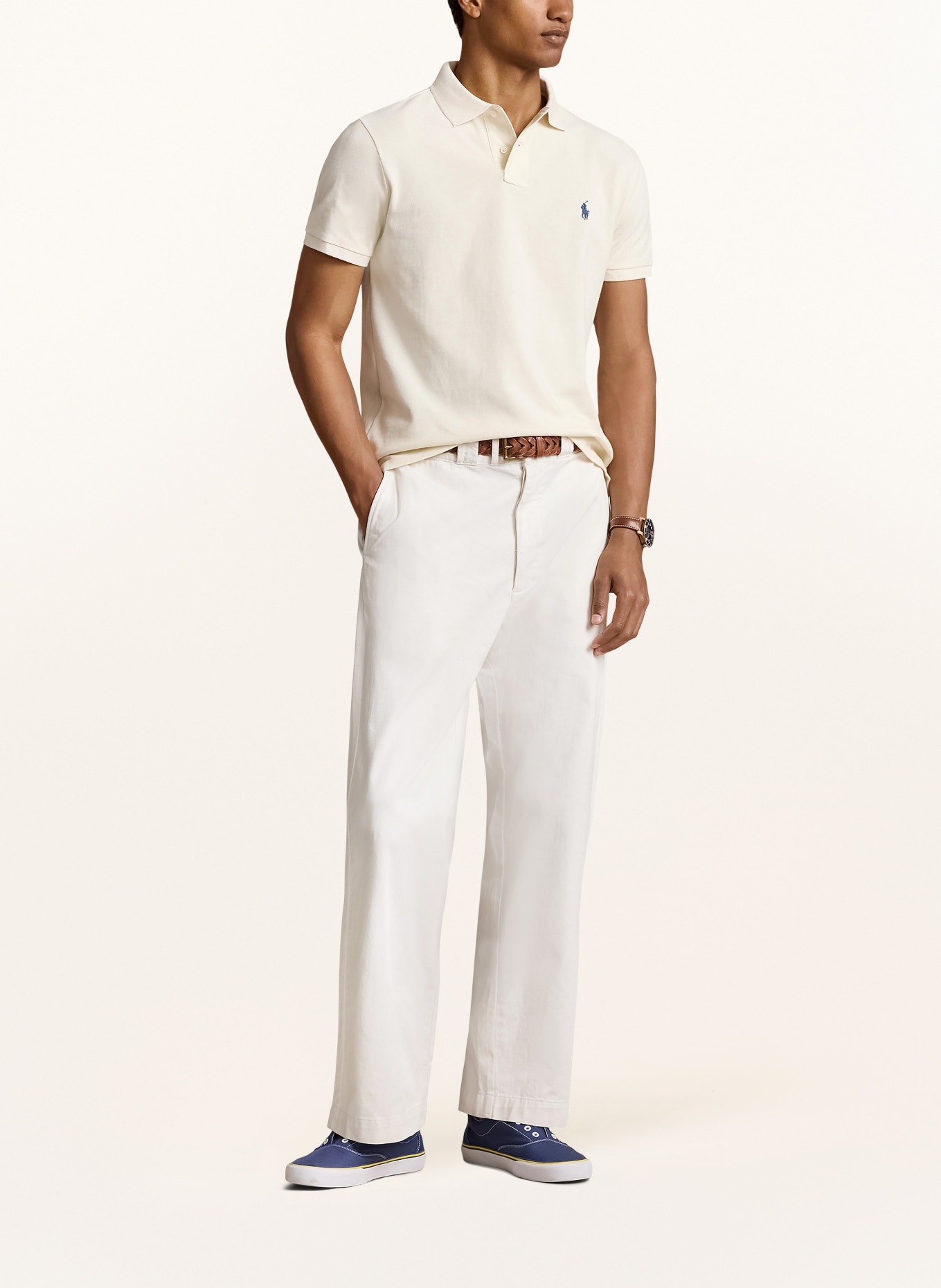 POLO RALPH LAUREN Piqué-Poloshirt Custom Slim Fit, Farbe: ECRU (Bild 2)