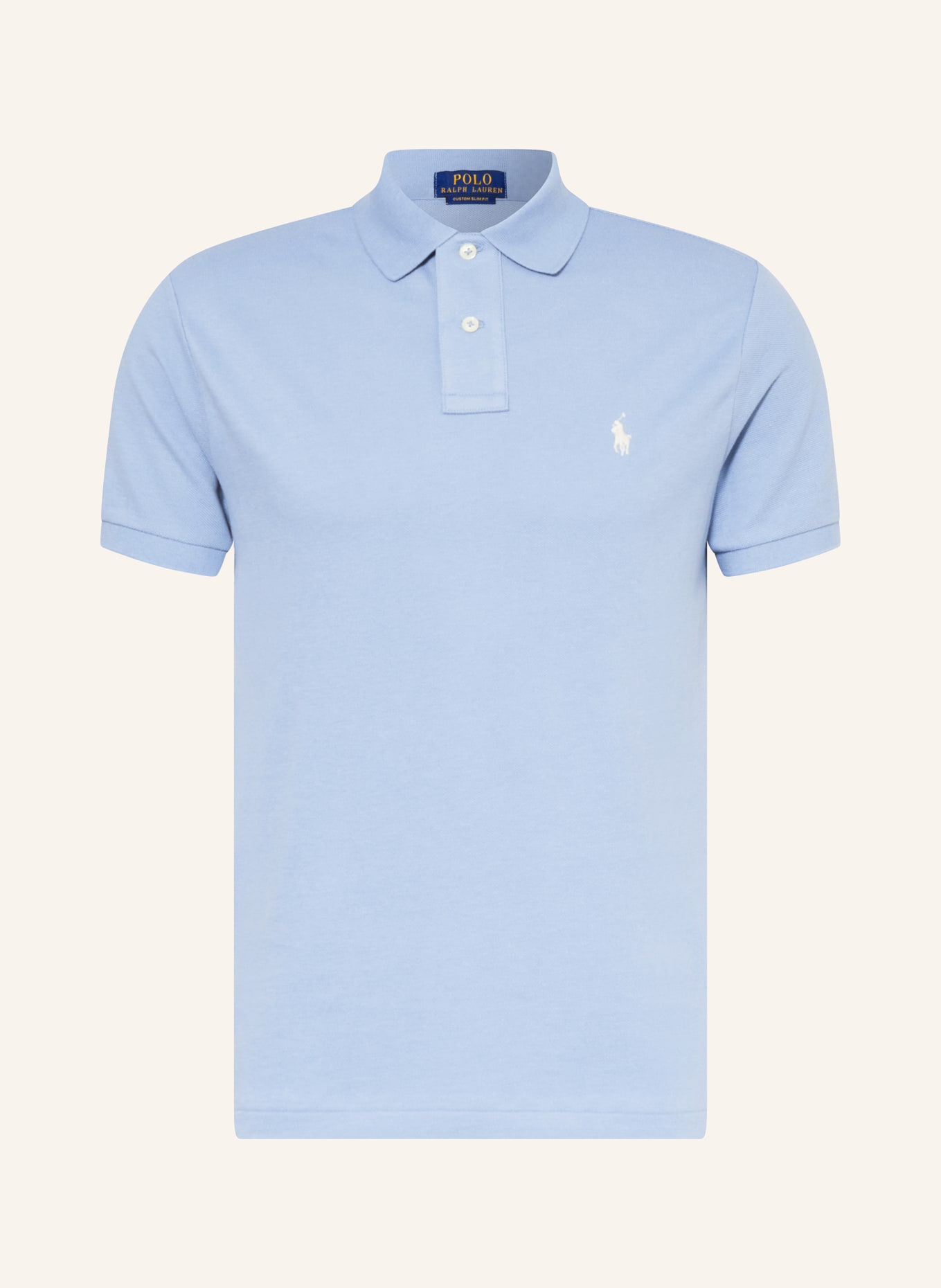 POLO RALPH LAUREN Piqué-Poloshirt Custom Slim Fit, Farbe: HELLBLAU (Bild 1)