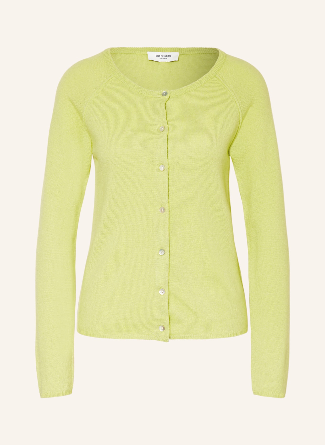 rosemunde Cardigan LAICA with cashmere, Color: LIGHT GREEN (Image 1)